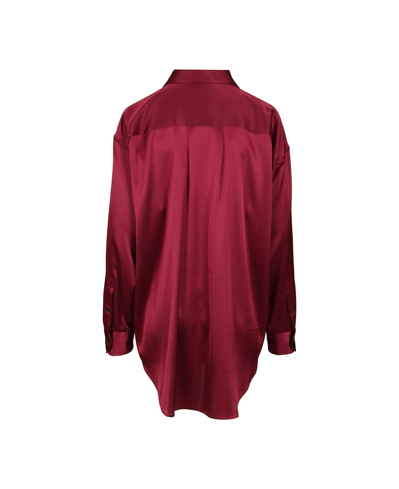 Tom Ford Stretch Silk Satin Shirt - DEEP PLUM