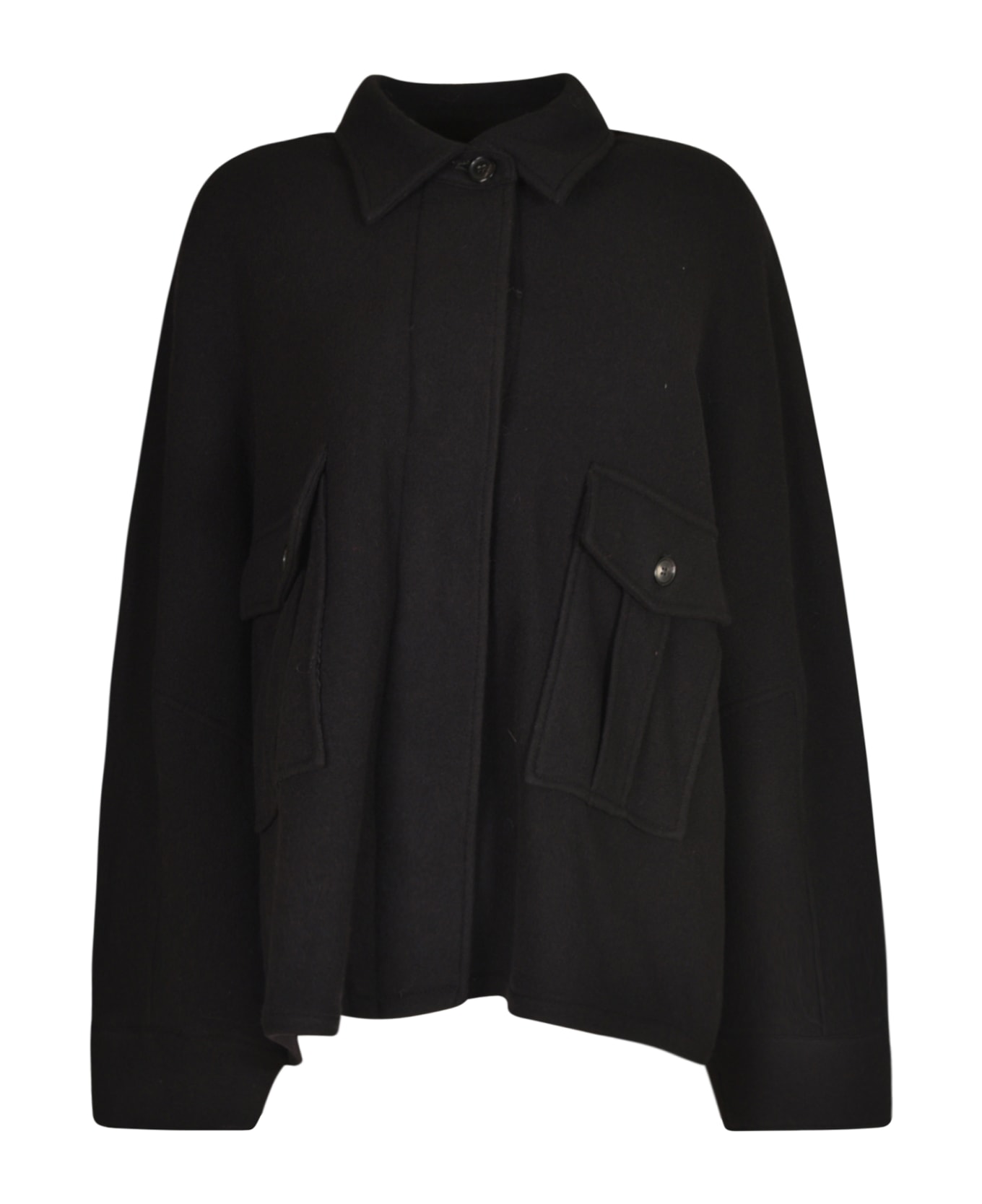Alberto Biani Oversized Patched Pocket Jacket - Black ジャケット