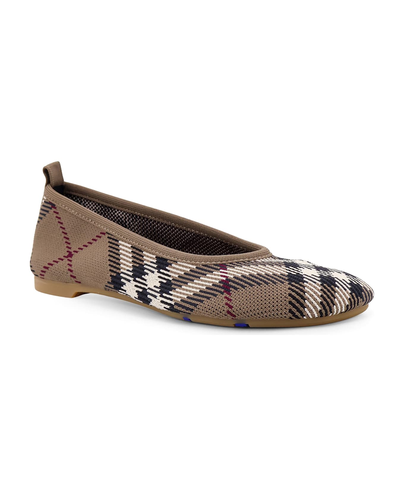 Burberry Embroidered Canvas Ballerinas - Brown