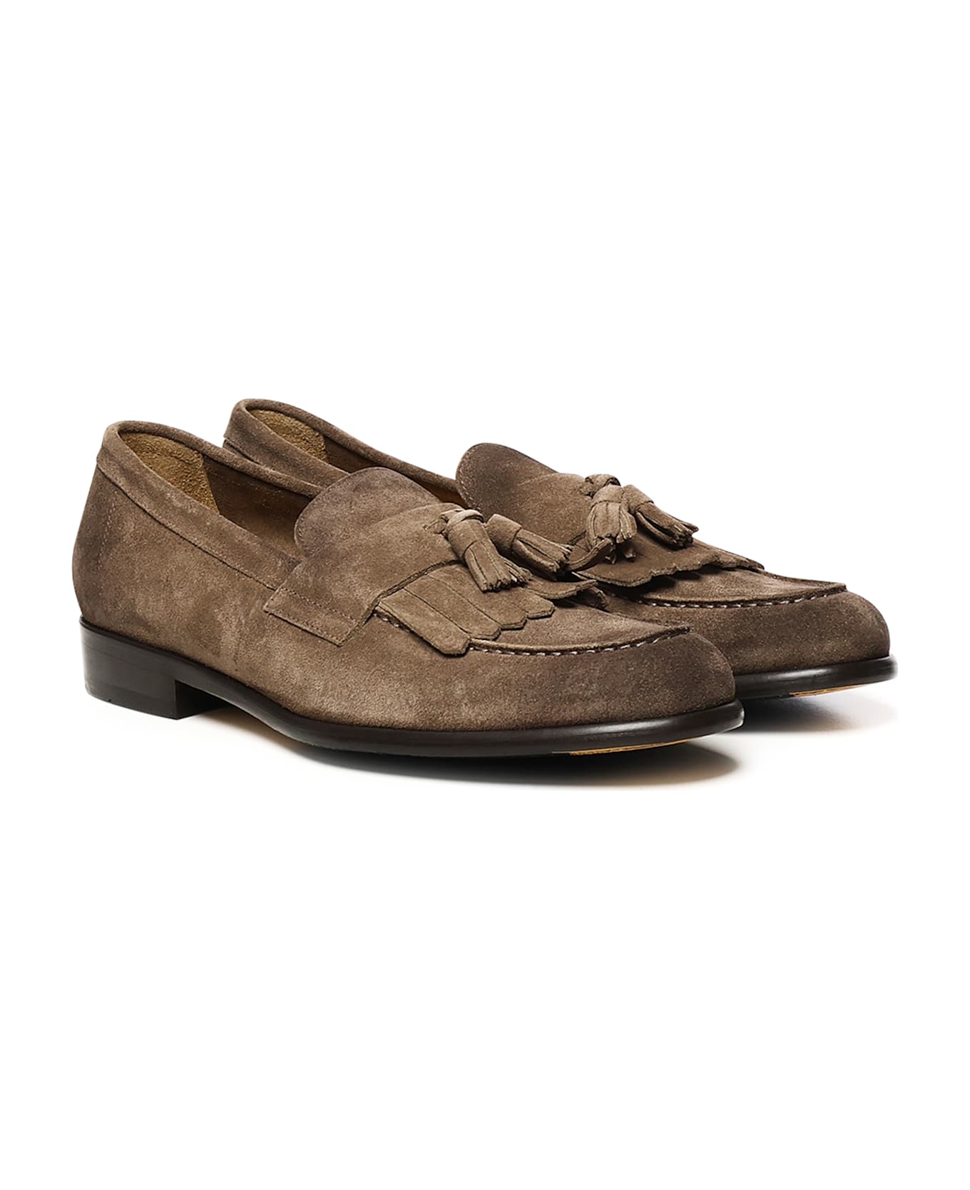 Doucal's Suede Moccasin With Tassels And Fringe - COCOA