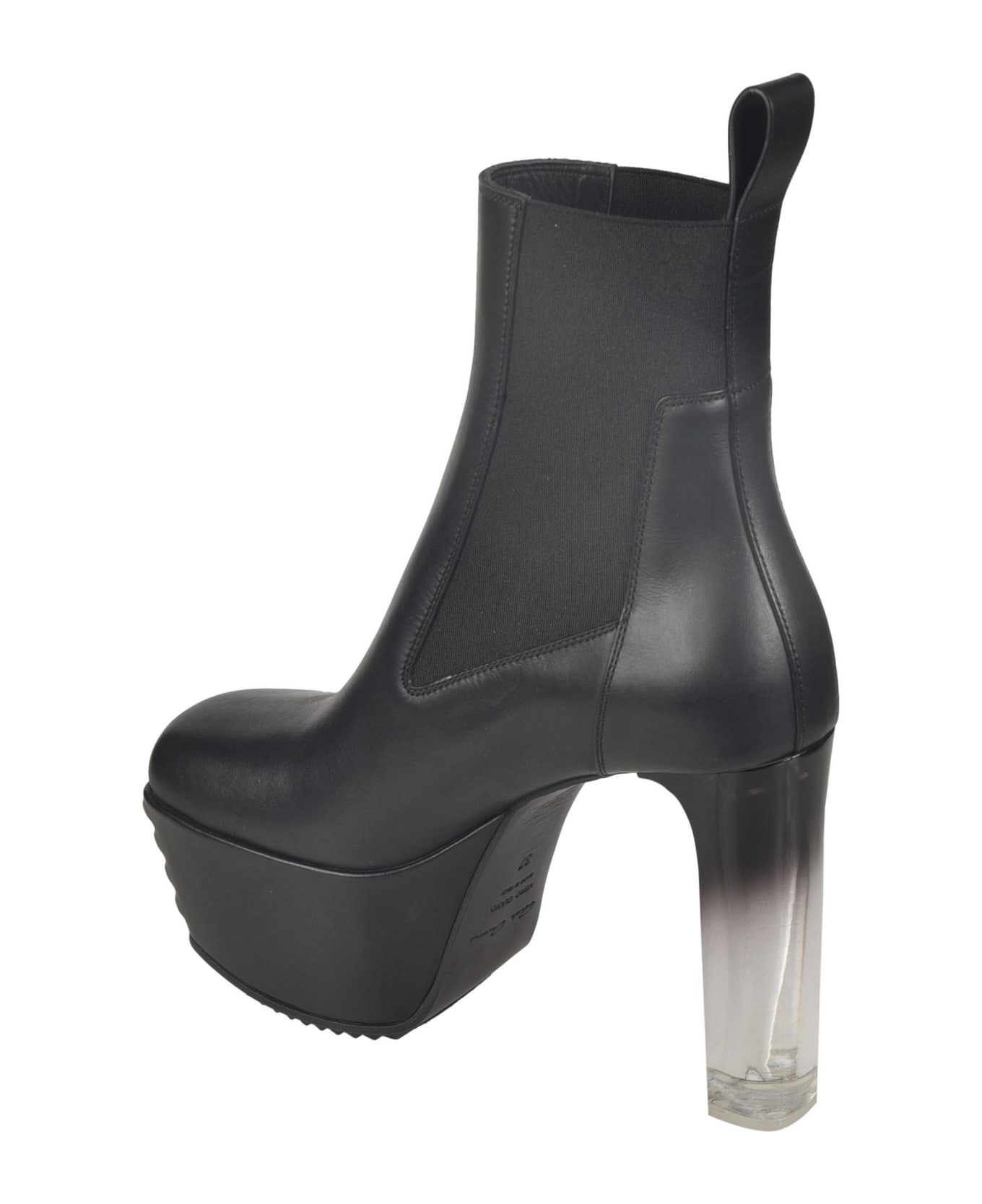 Rick Owens Open Toe Minimal Grill Beatle Boots - Black/Clear ブーツ