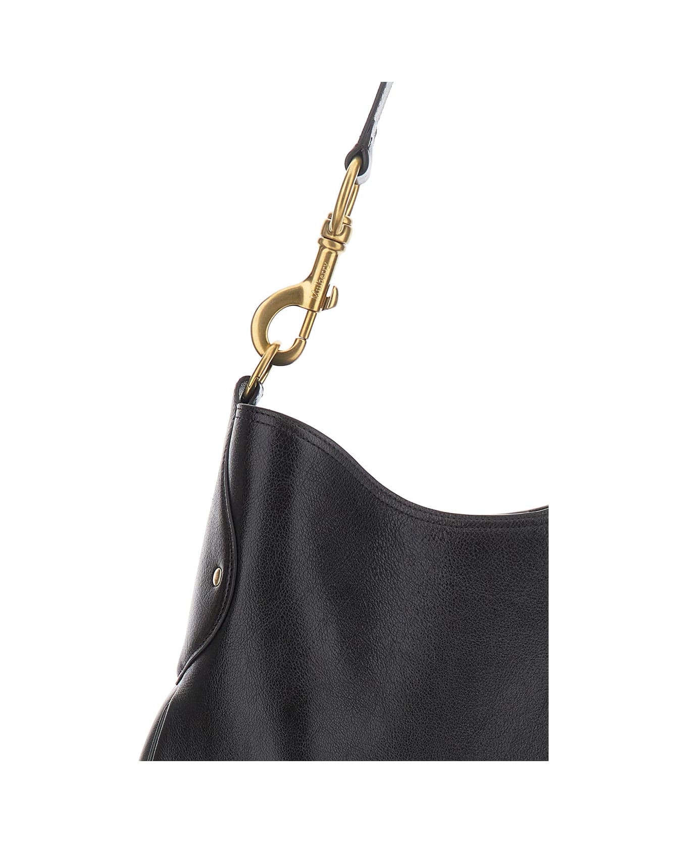 Mulberry 'hackney' Black Shoulder Bag With Shoulder Strap With Snap Hook In Leather Woman - Black