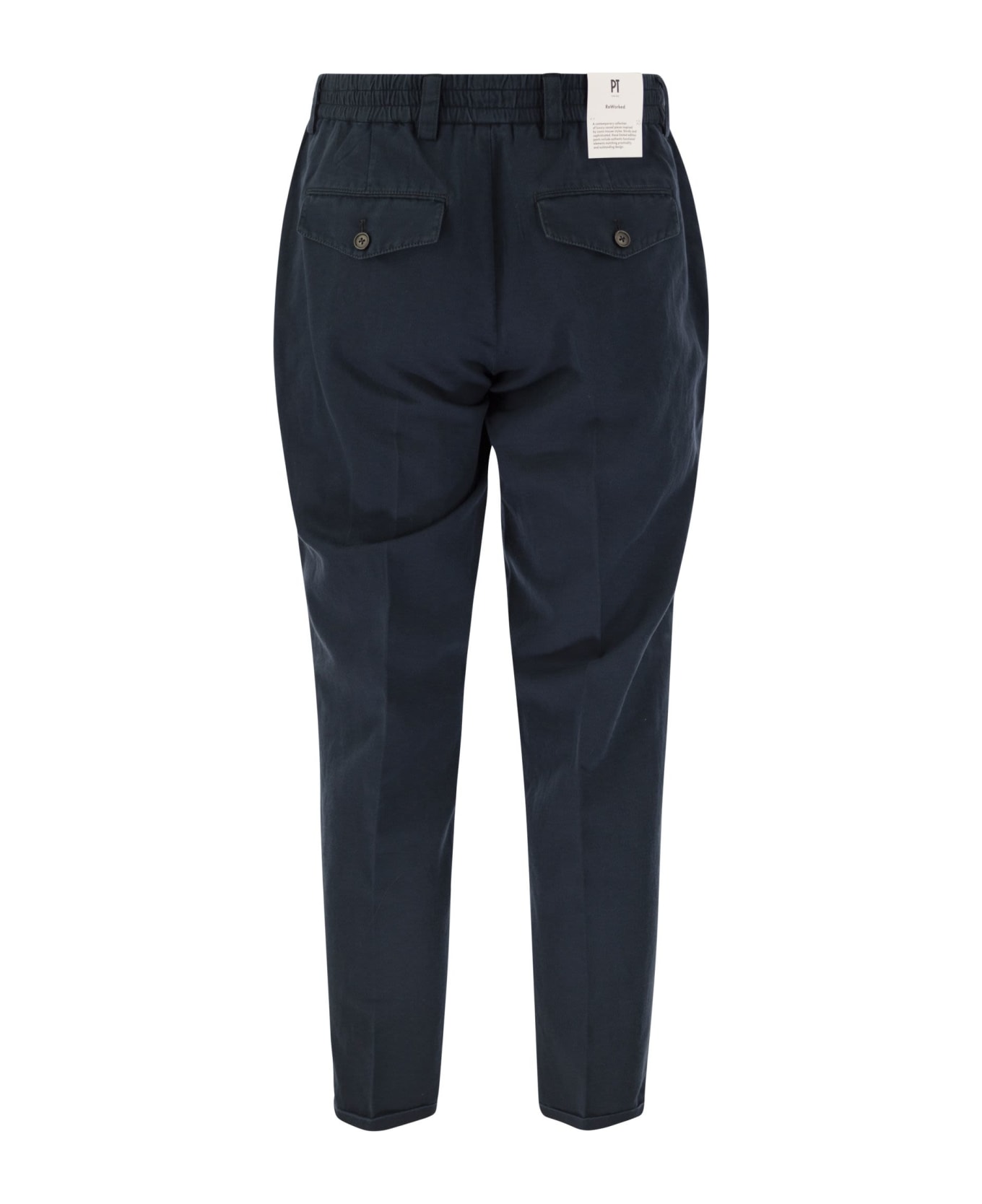 PT Torino Rebel - Cotton And Linen Trousers - Blue
