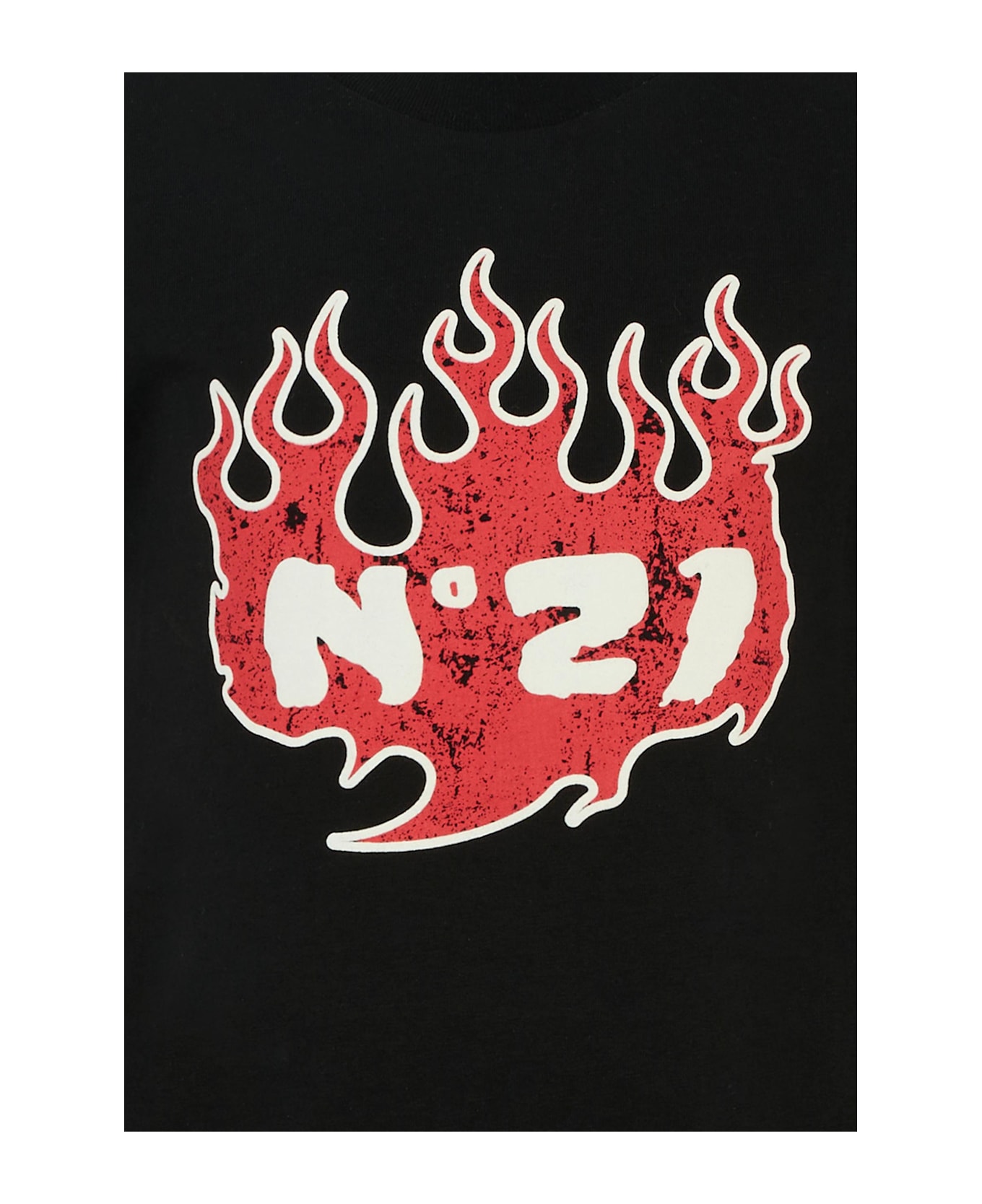 N.21 Black T-shirt For Boy With Logo - Black Tシャツ＆ポロシャツ