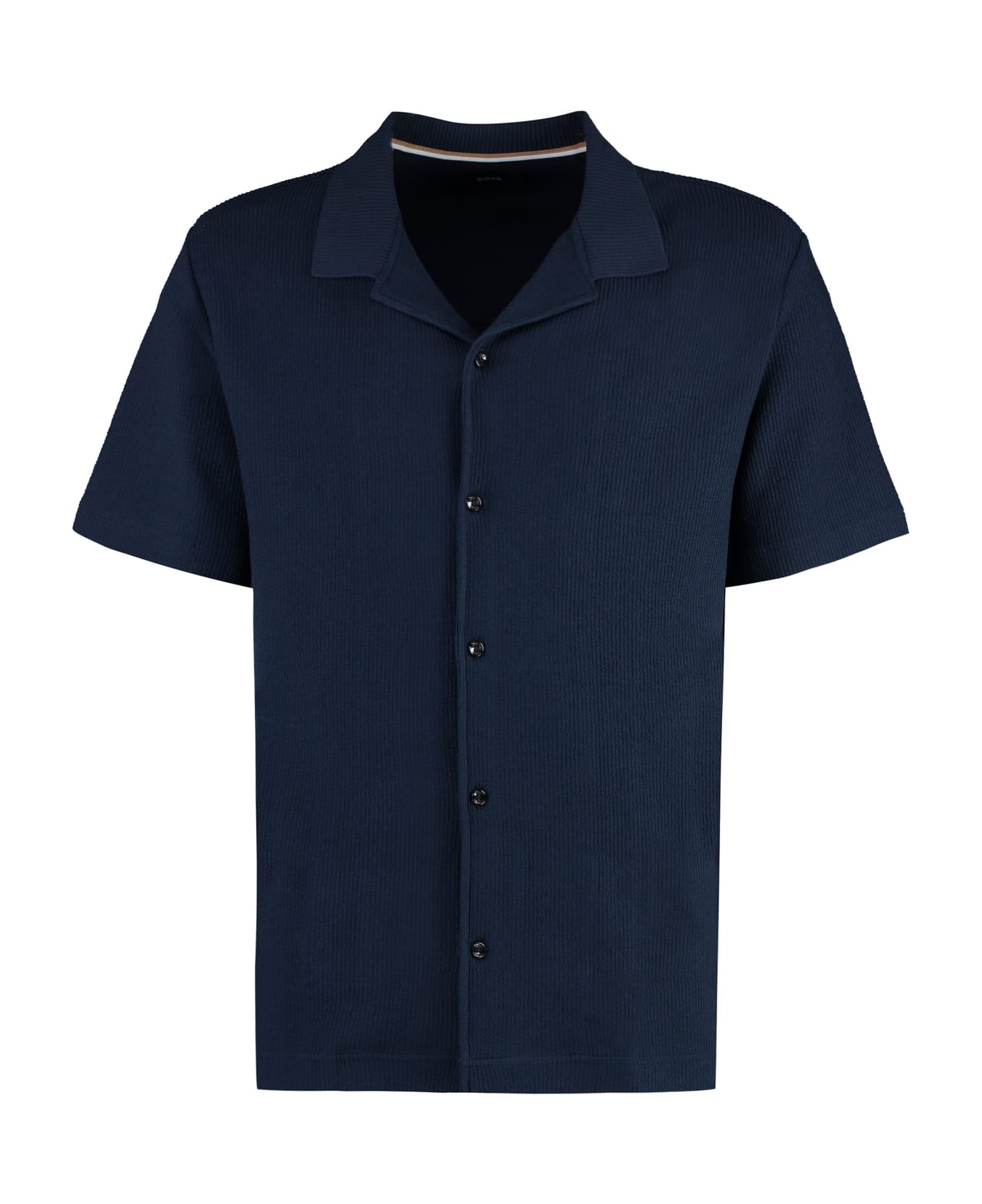 Hugo Boss Short Sleeve Cotton Shirt - blue