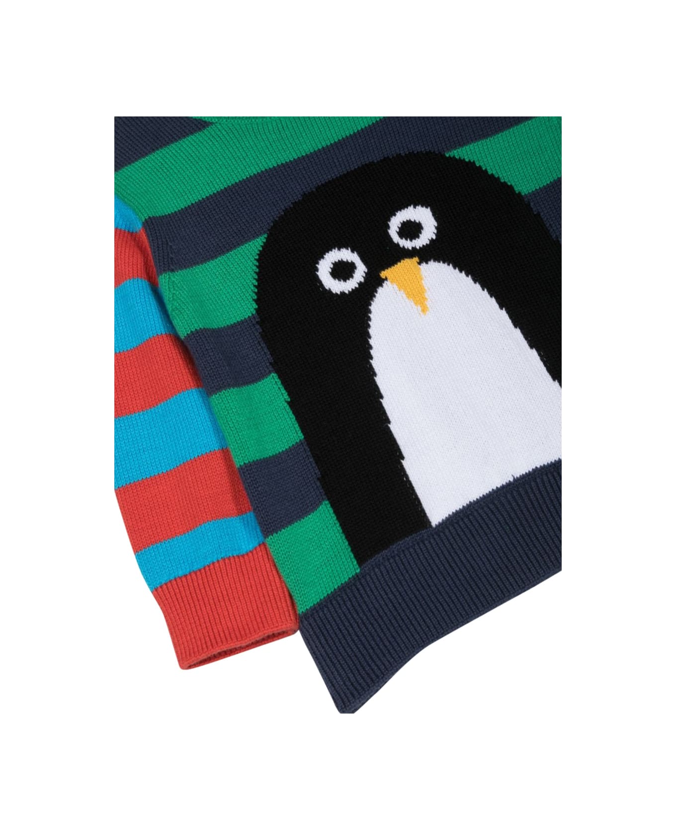 Stella McCartney Kids Penguin Stripes Crew Neck Pullover - MULTICOLOUR