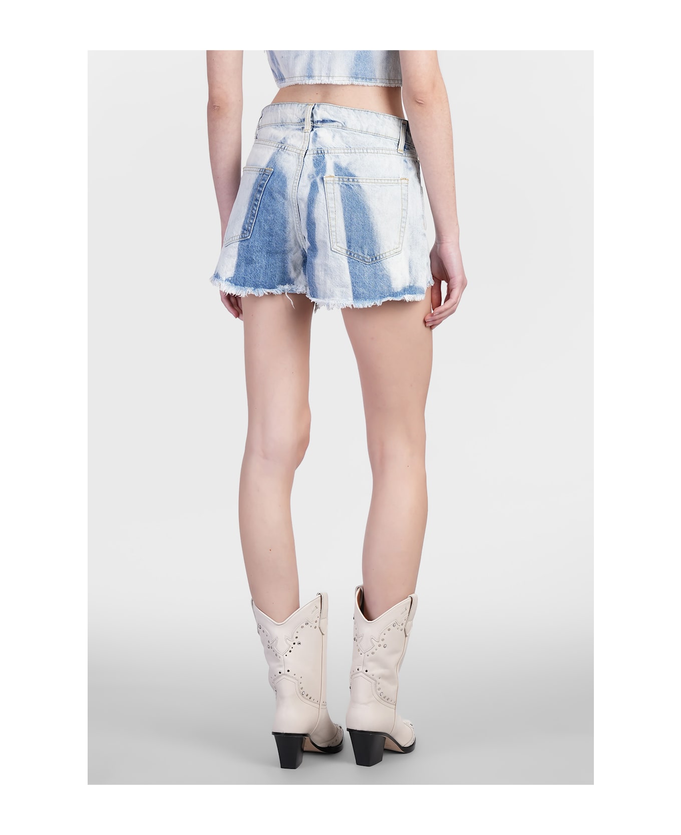 A Paper Kid Shorts In Blue Denim - blue