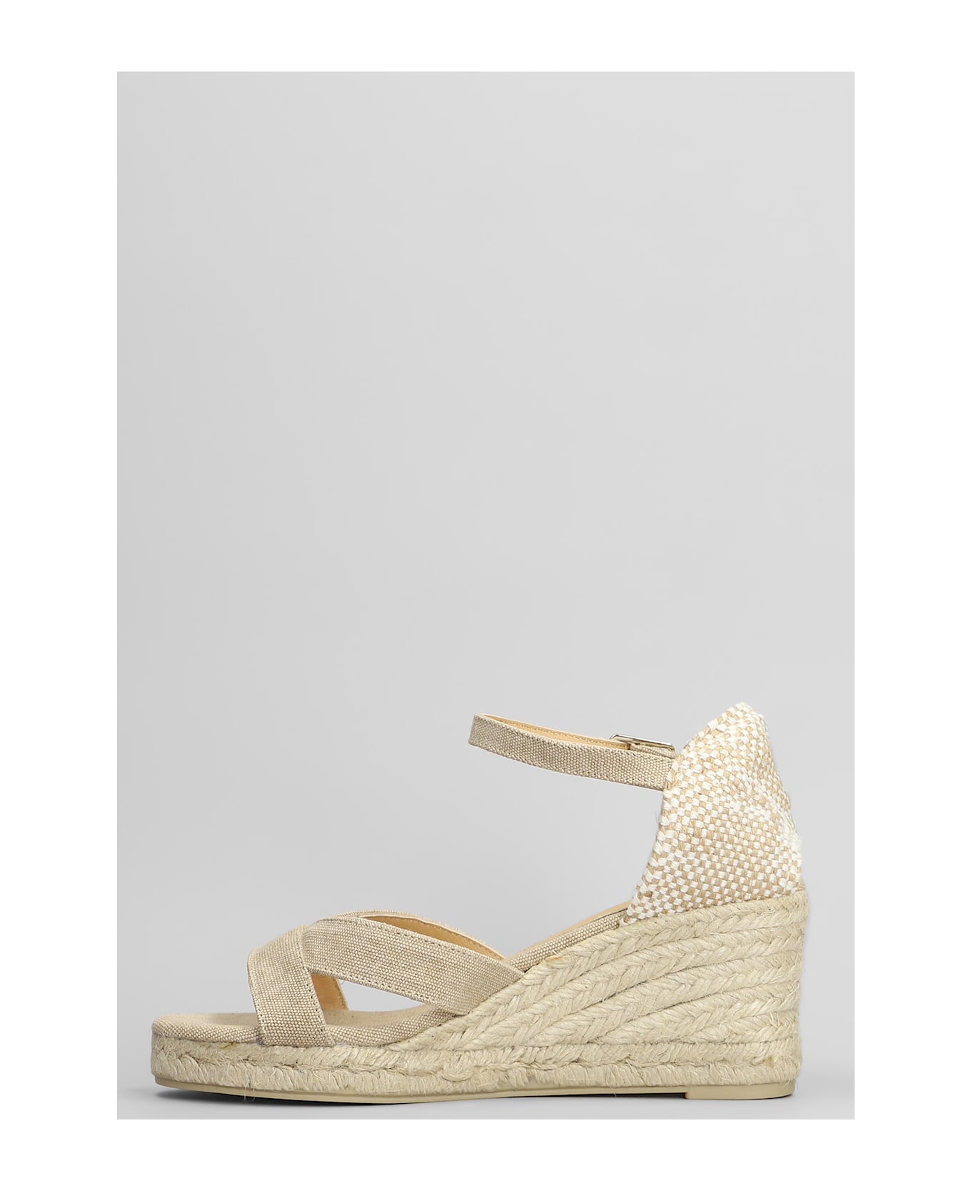 Castañer Bruna-6-002 Wedges In Beige Canvas - beige