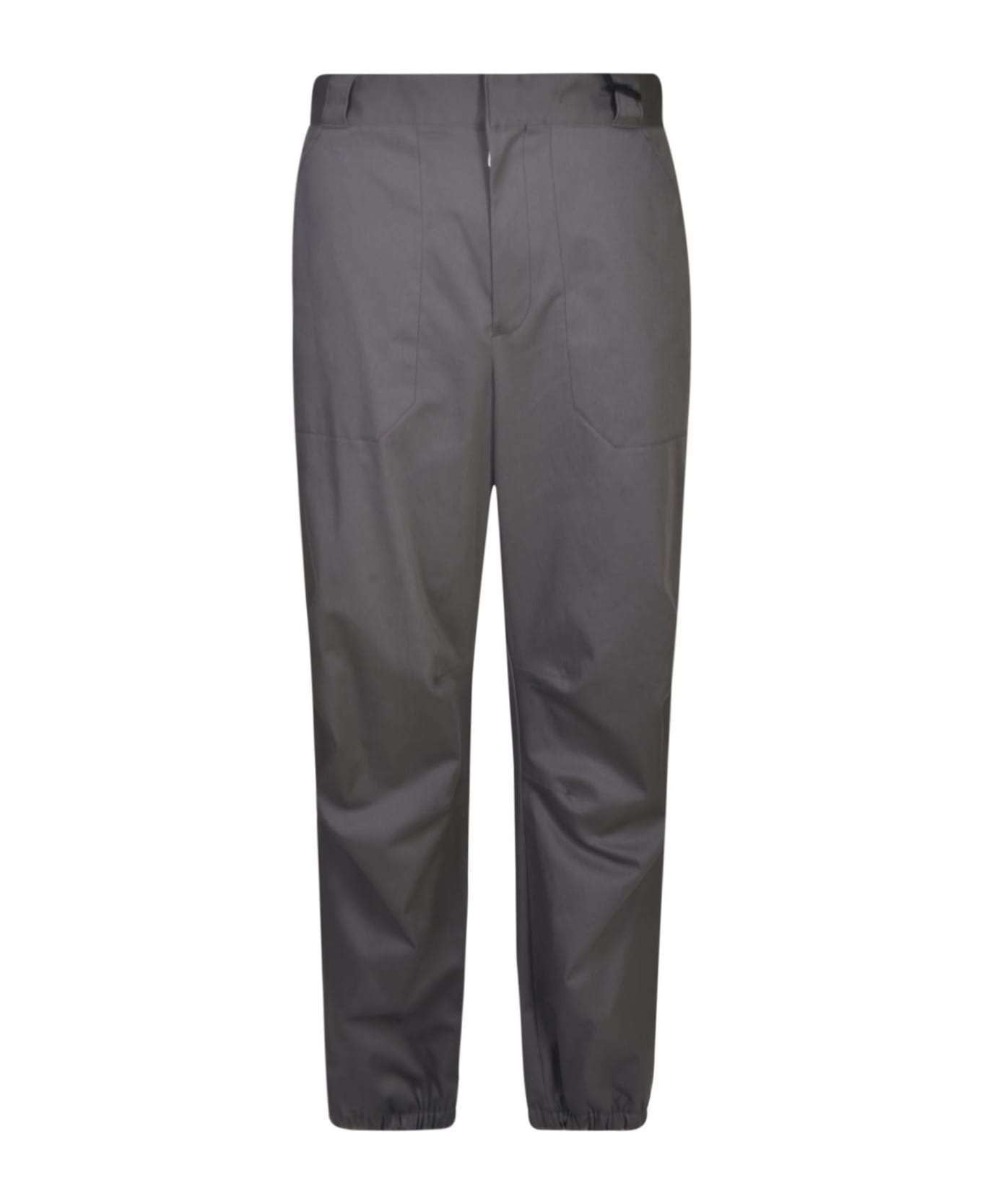 Prada Rear Logo Plaque Trousers - Grey