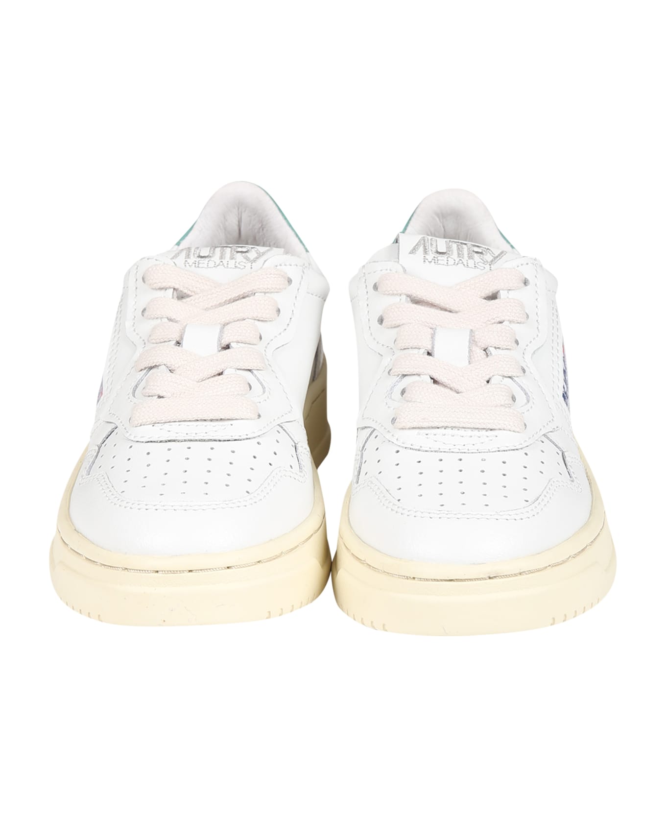 Autry White Sneakers For Kids With Logo - White