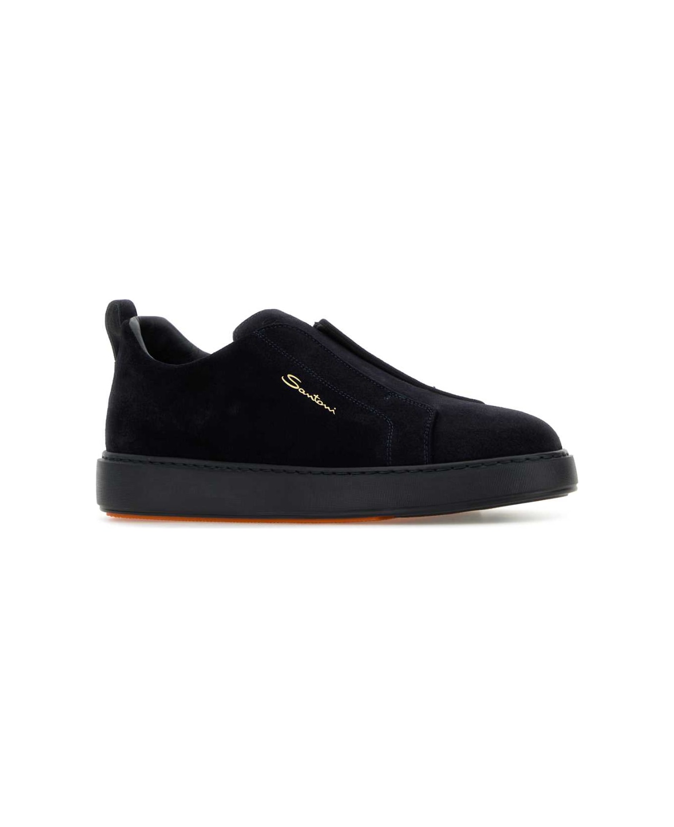 Santoni Black Suede Slip Ons - U60