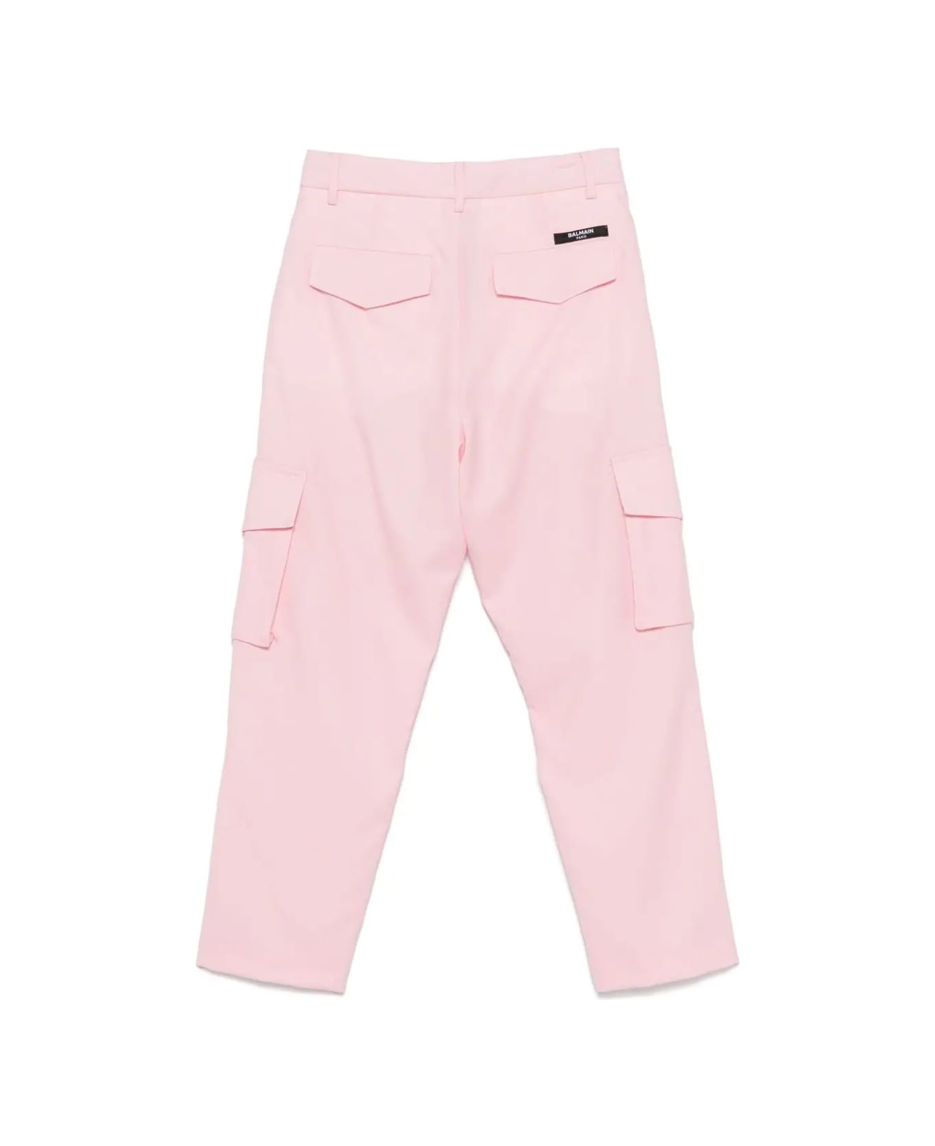 Balmain Cargo In Lana Vergine - Pink