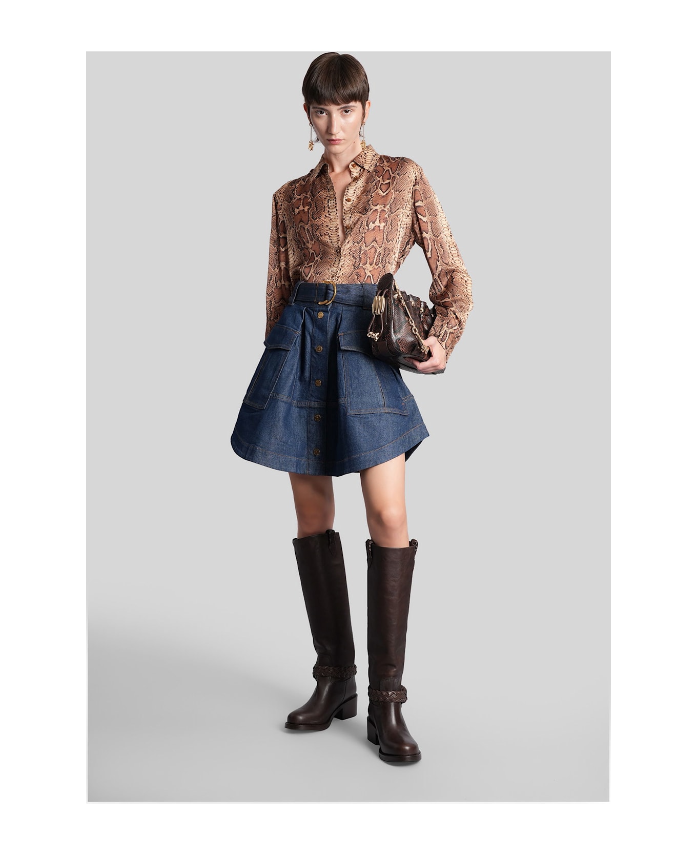 Zimmermann Shirt In Python Print Silk - python print