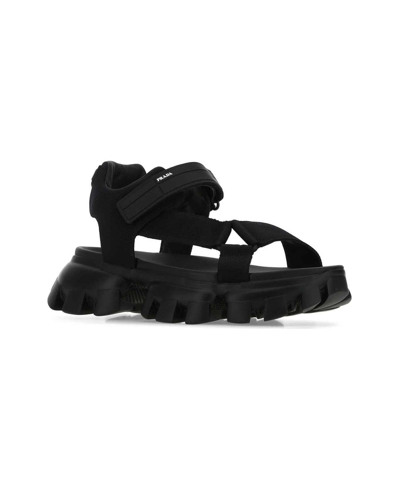 Prada Black Nylon Sandals - NERO