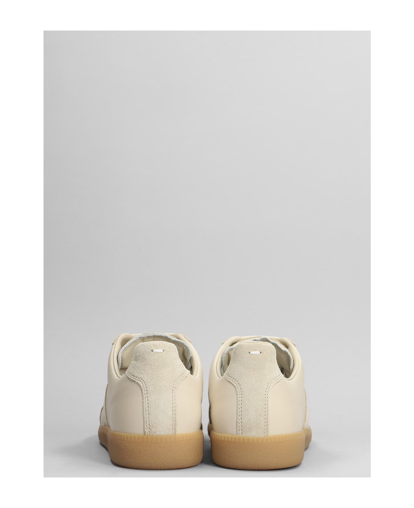 Maison Margiela Replica Sneakers In Beige Suede And Leather - beige