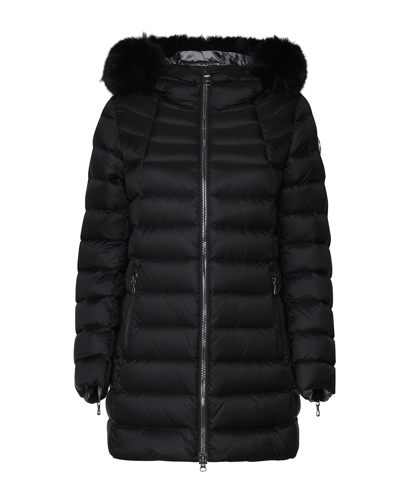 Colmar Down Jacket With Fur On The Hood - Black