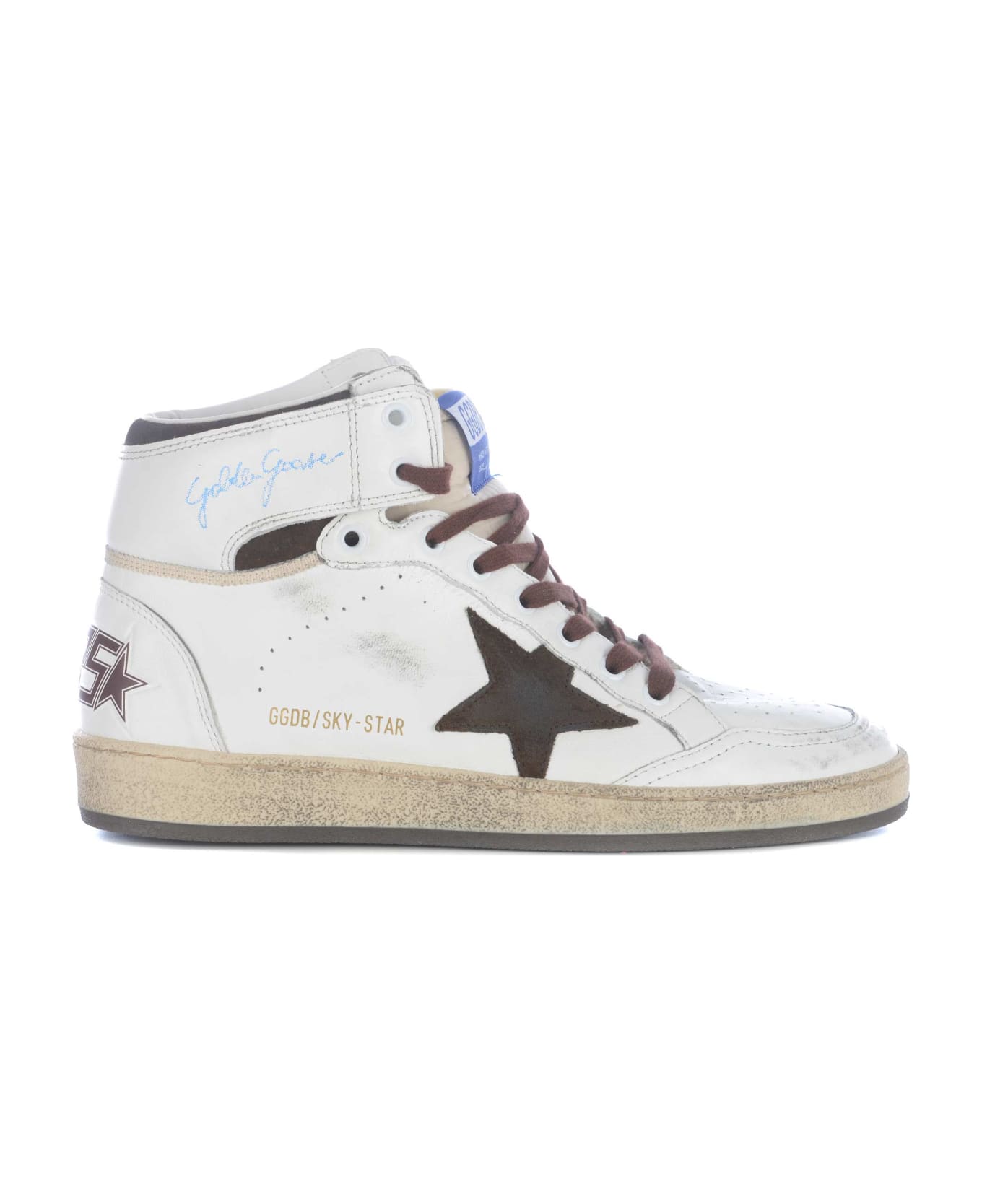 Golden Goose Sky Star Sneakers - White/Beige/Chocolate Brown