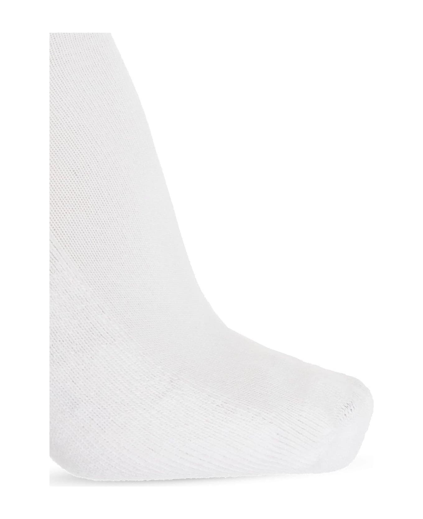 Alexander McQueen Logo Skull Intarsia Knitted Socks - WHITE/BLACK 靴下