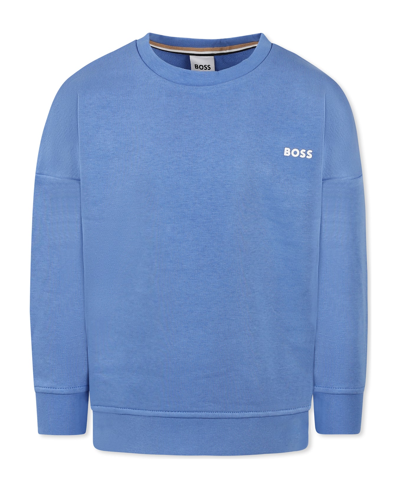Hugo Boss Light Blue Sweatshirt For Boy With Logo - Light Blue
