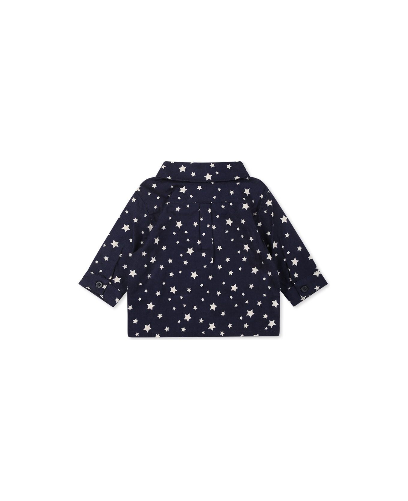 Petit Bateau Blue Shirt For Gìbaby Girl With Stars - Blue