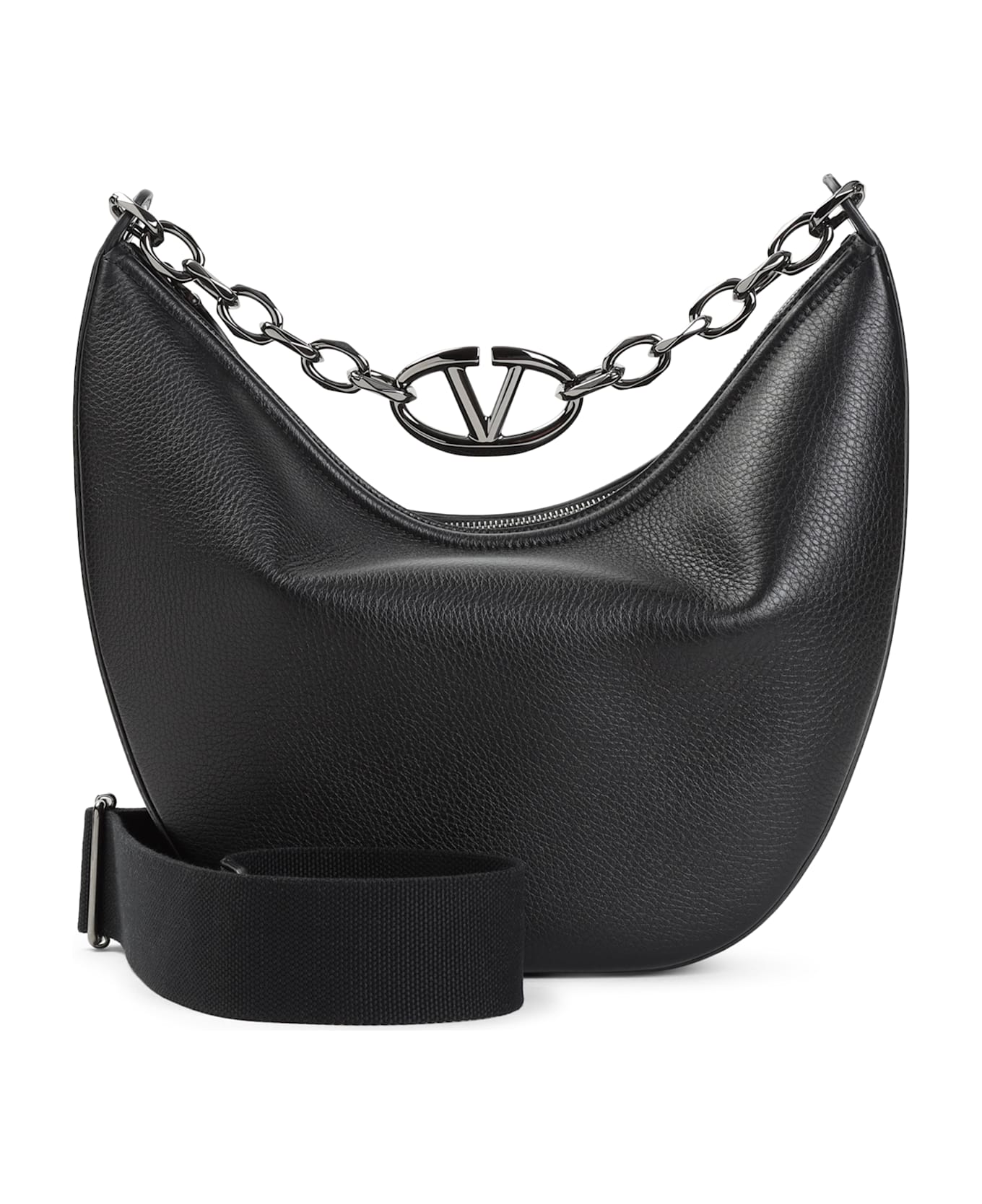 Valentino Garavani Vlogo Moon Medium Hobo Bag - No Nero