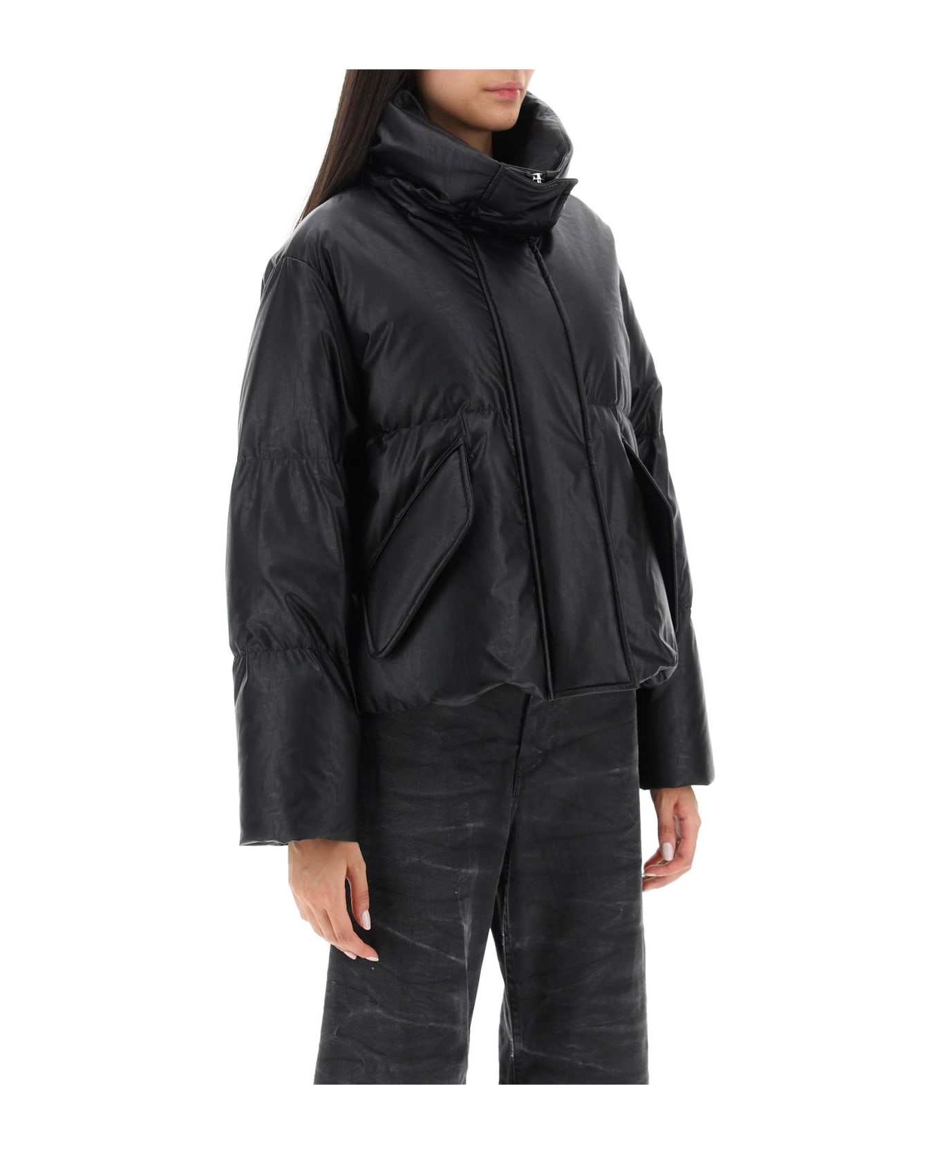 MM6 Maison Margiela Black Leather-like Jacket - 900
