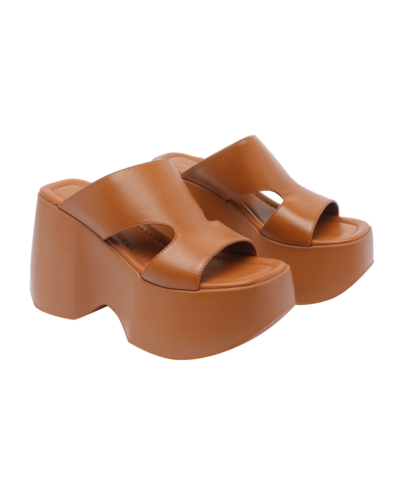 Vic Matié Yoko Platform Wedges - Brown