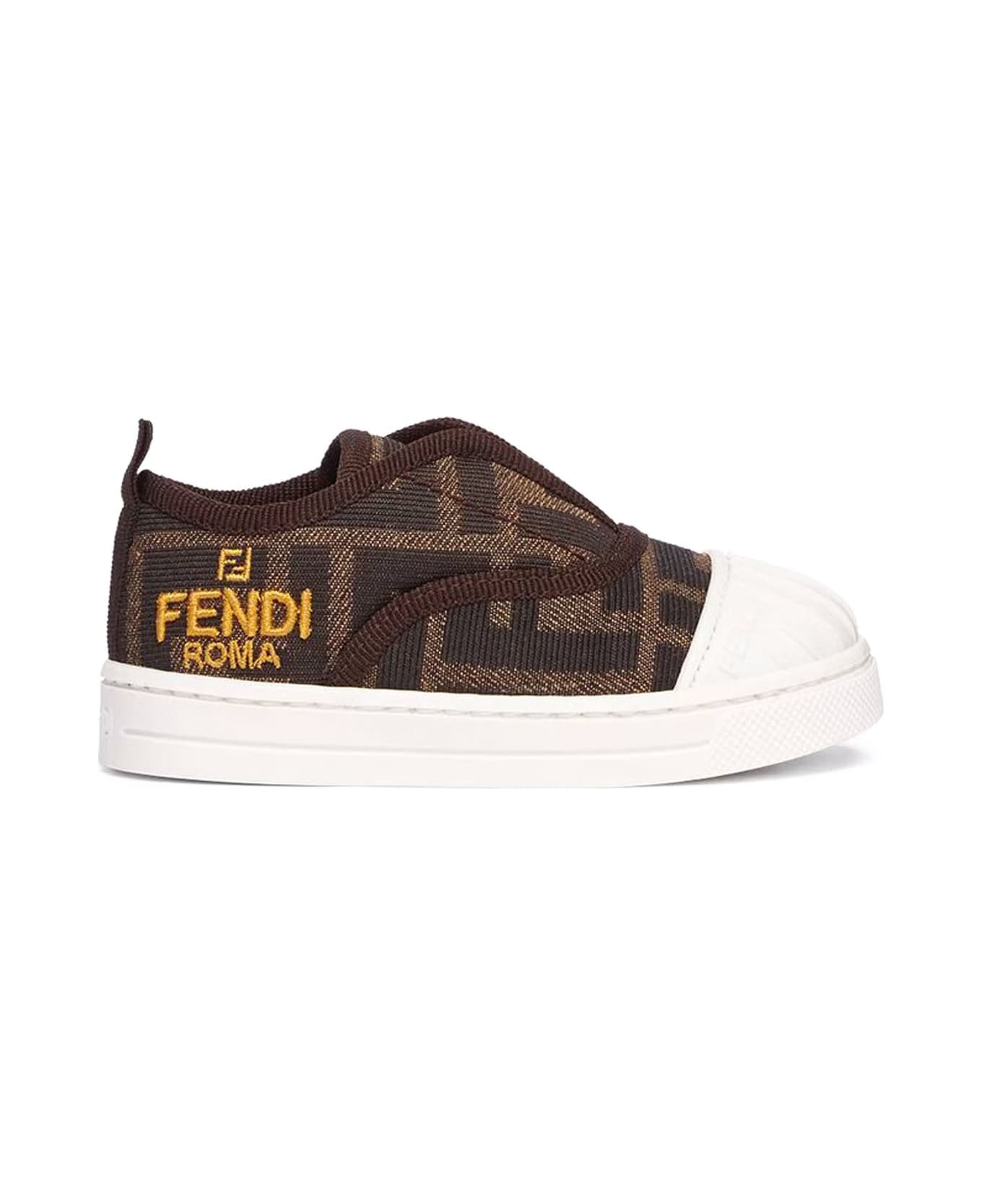 Fendi Kids Sneakers Brown - Brown