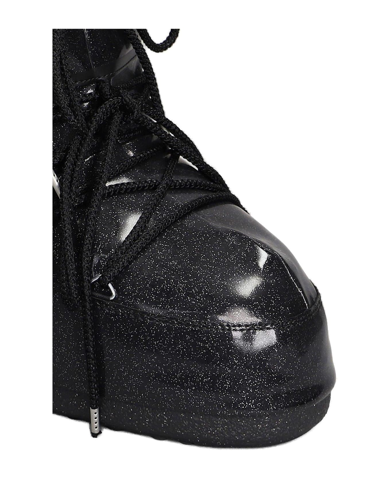 Moon Boot Icon Low Glitter Lace-up Boots - Nero