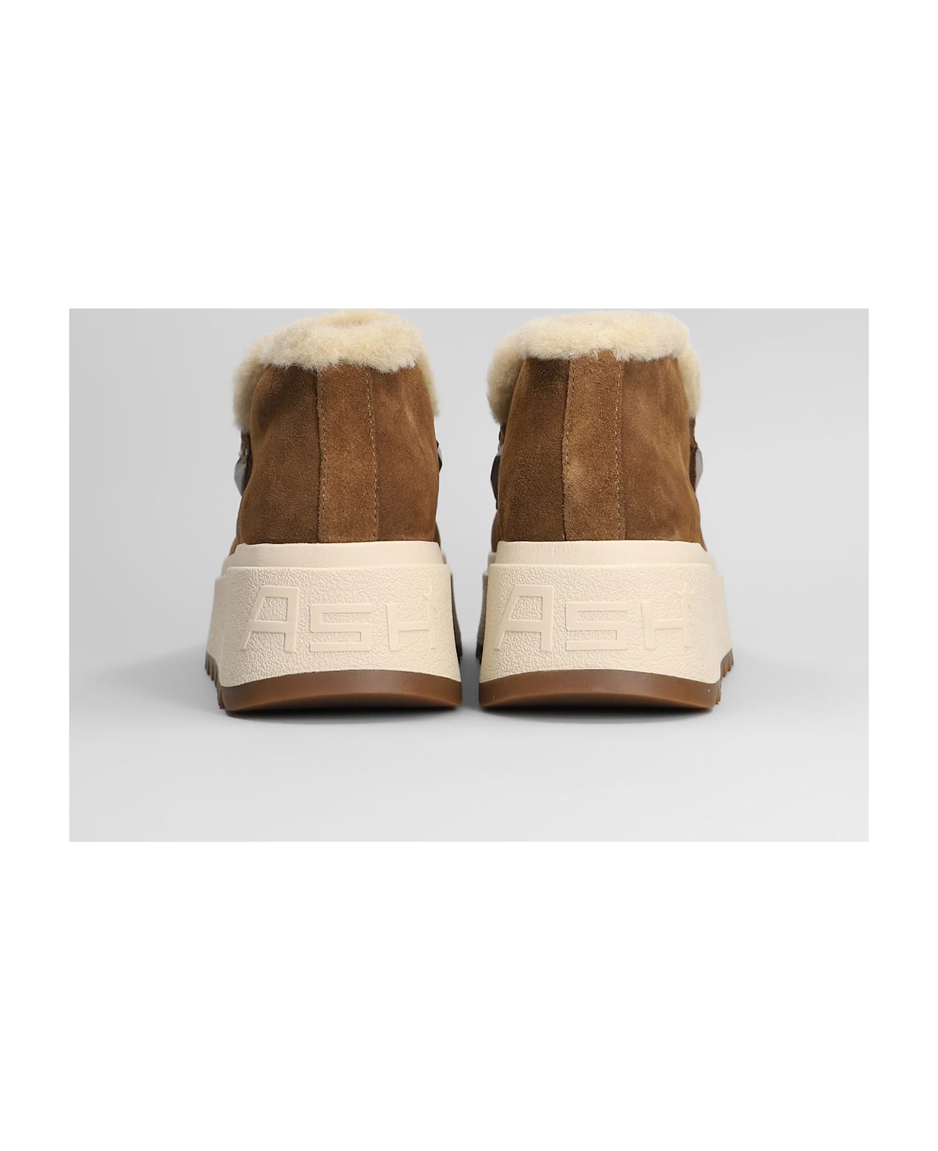 Ash Magic Low Heels Ankle Boots In Leather Color Suede - leather color