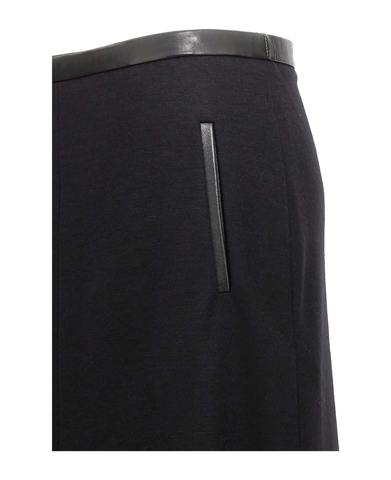 Saint Laurent Midi Skirt In Wool - Black スカート