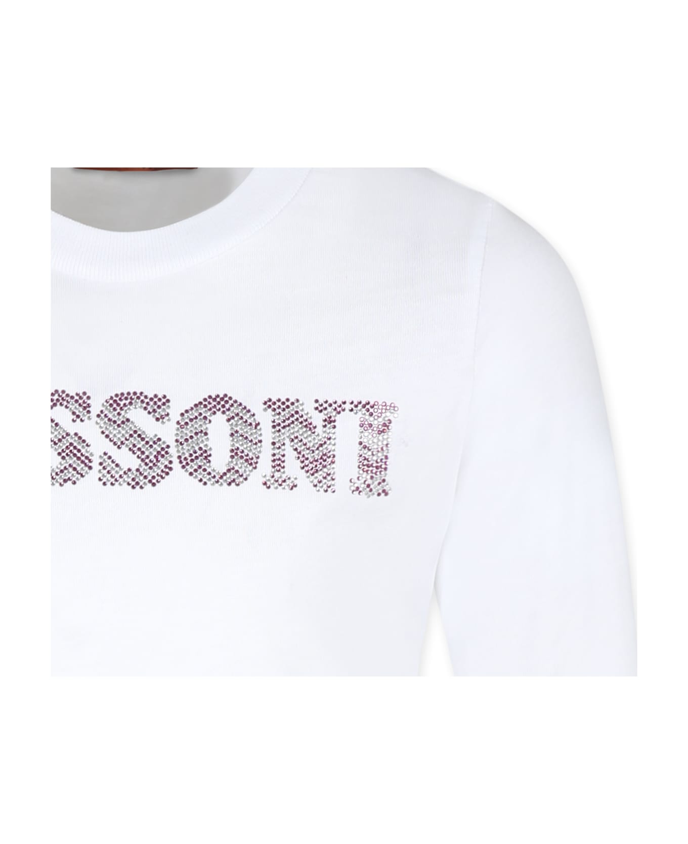 Missoni White T-shirt For Girl With Logo - White