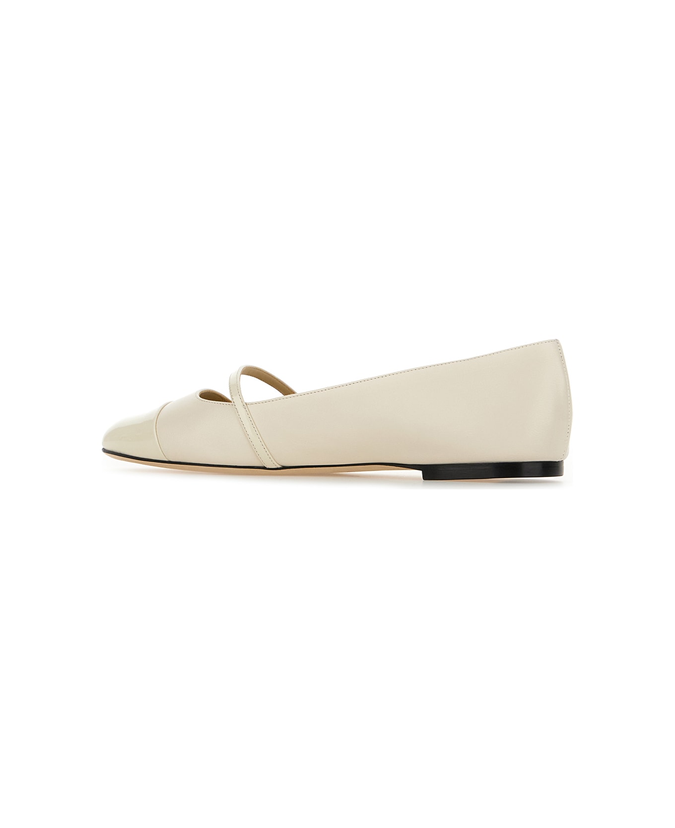 Jimmy Choo Ivory Nappa Leather Elisa Ballerinas - LATTELATTE