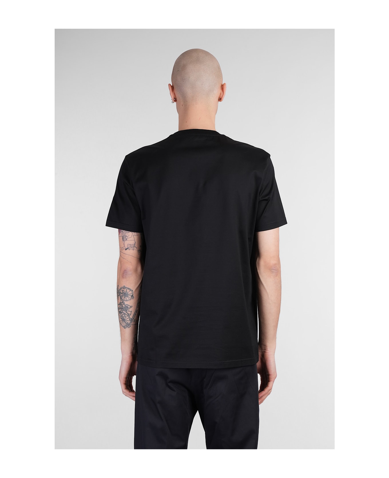 Low Brand B134 Basic T-shirt In Black Cotton - black