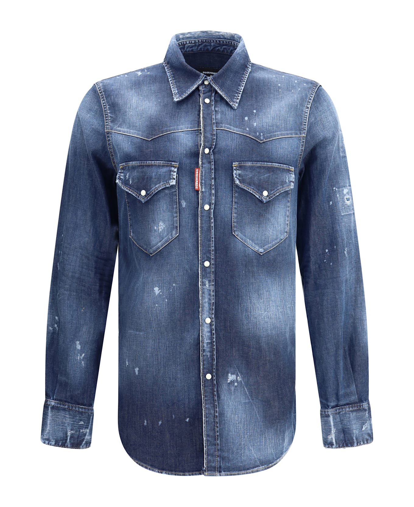 Dsquared2 Fashion Western Shirt - Navy Blue