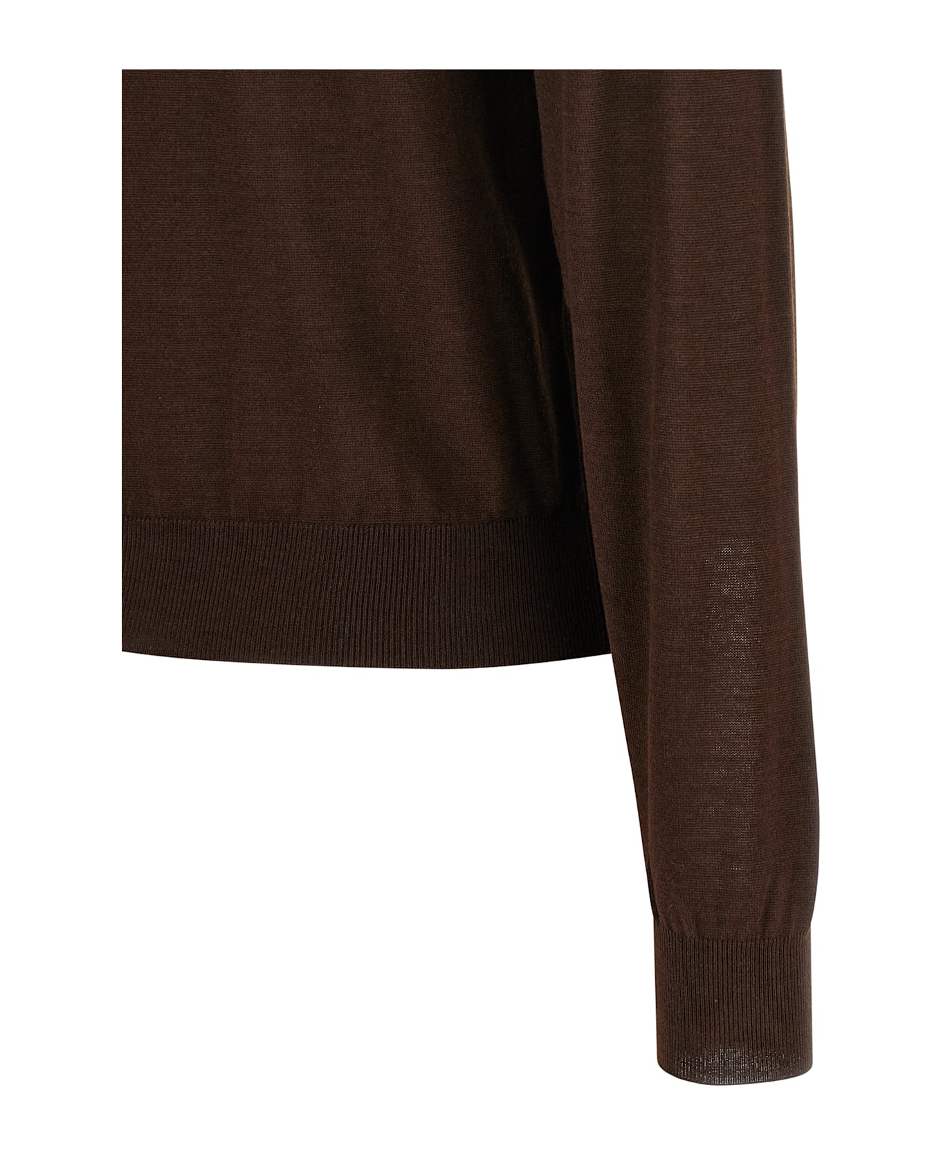 Saint Laurent Turtleneck Sweater Dropped Shoulders - Brown