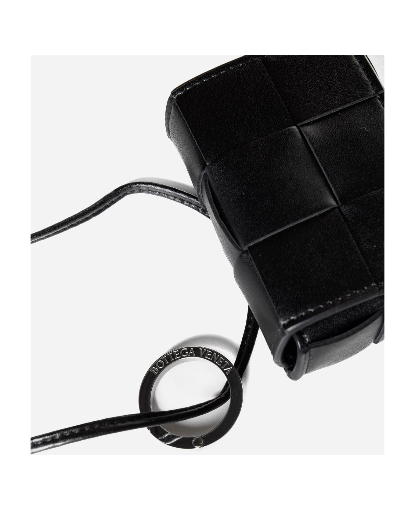 Bottega Veneta Cassette Leather Airpods Case - BLACK