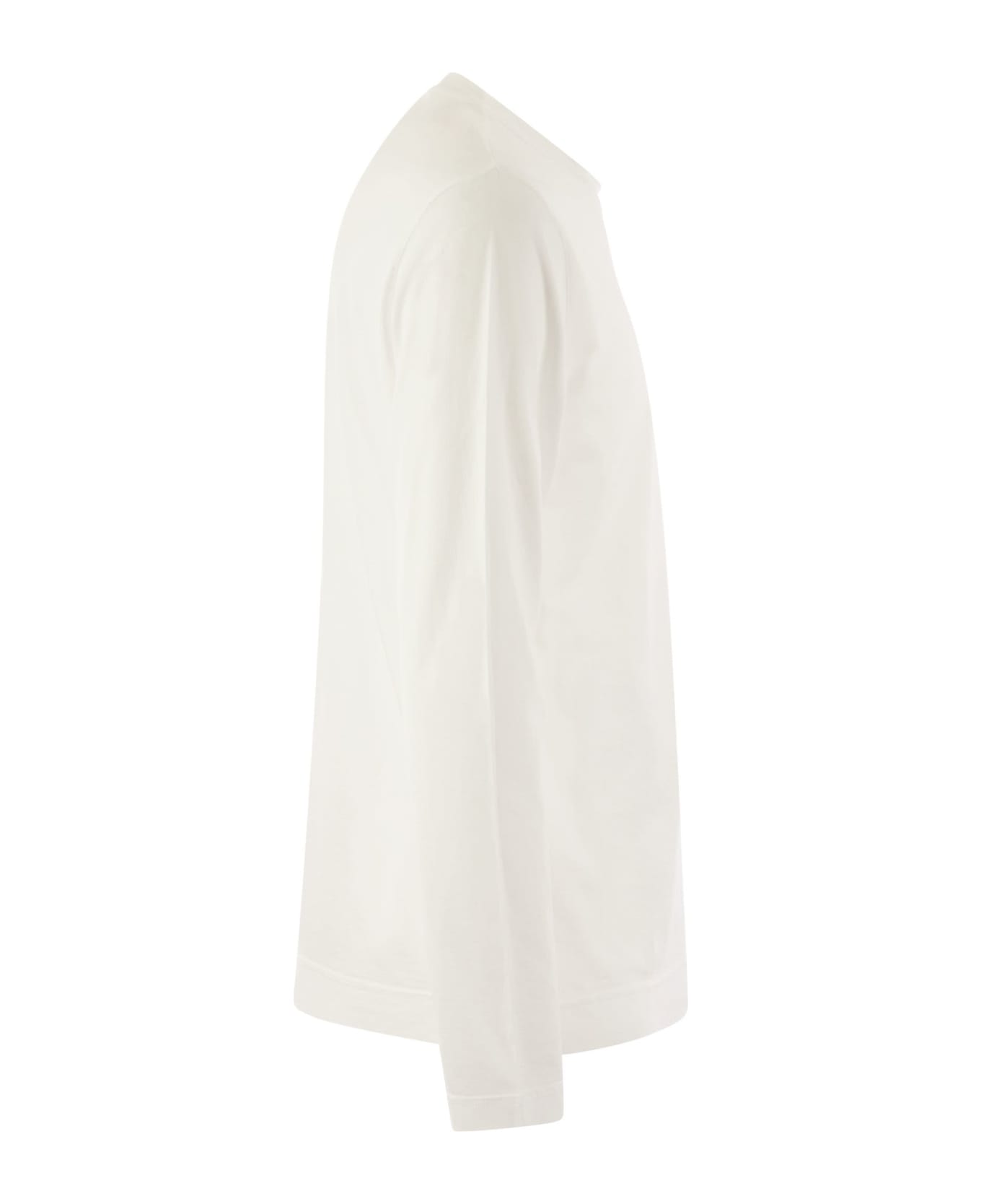 Fedeli Extreme Long-sleeved Giza Cotton T-shirt - White