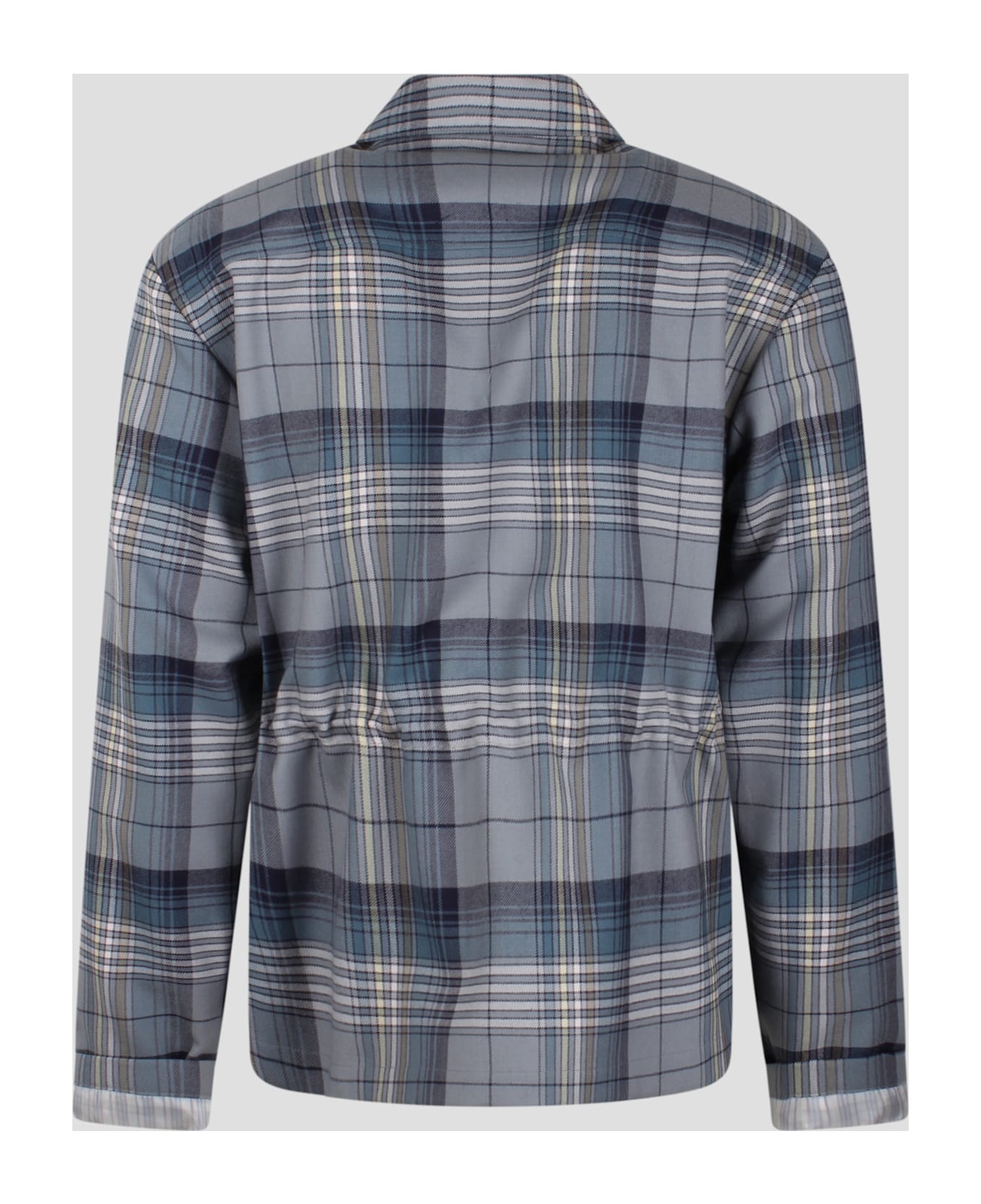 Dior Zipped Checked Shirt - Grey