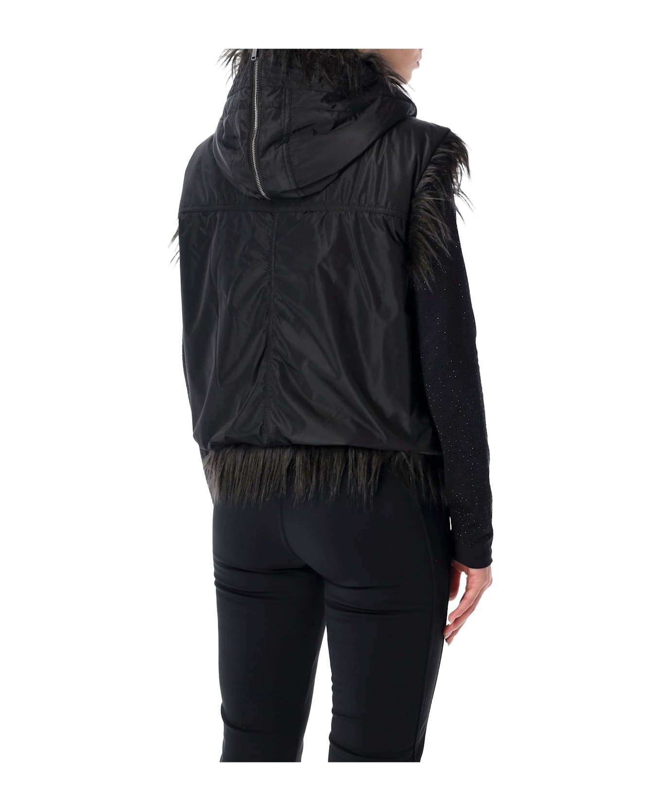 Goldbergh Yara Reversible Faux Fur Bodywarmer - BLACK