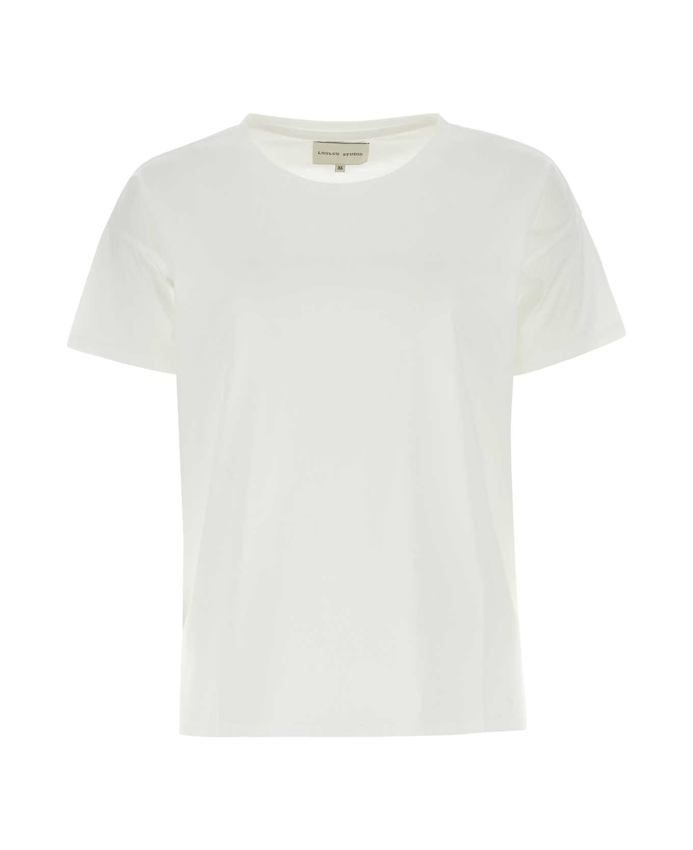 Loulou Studio White Cotton Basiluzzo Oversize T-shirt - WHITE Tシャツ