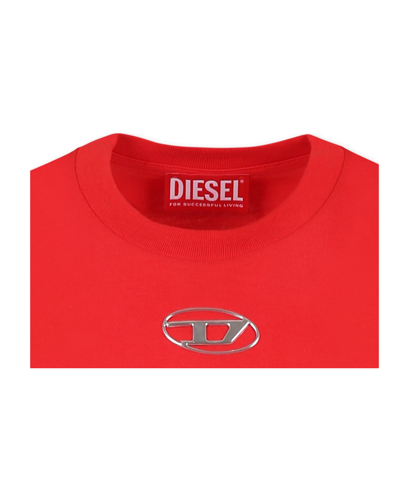 Diesel Red T-shirt For Boy With Logo - Red