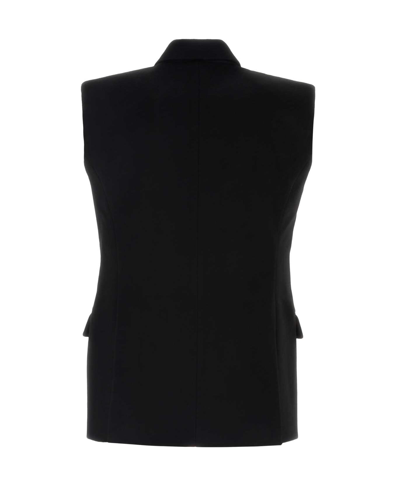 VTMNTS Black Wool Sleeveless Blazer - BLACK ベスト