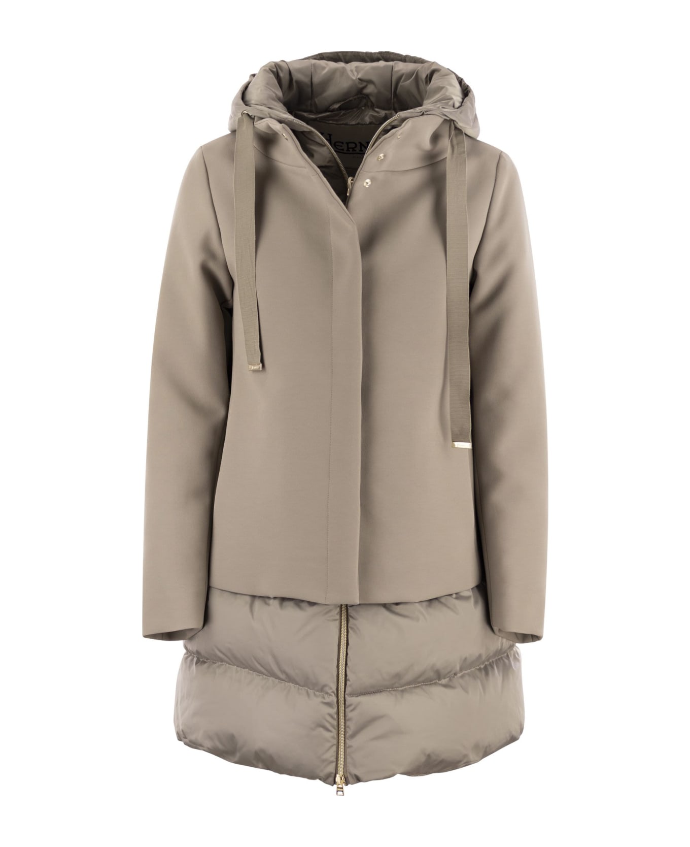 Herno Double Front Mid Coat - Nude & Neutrals