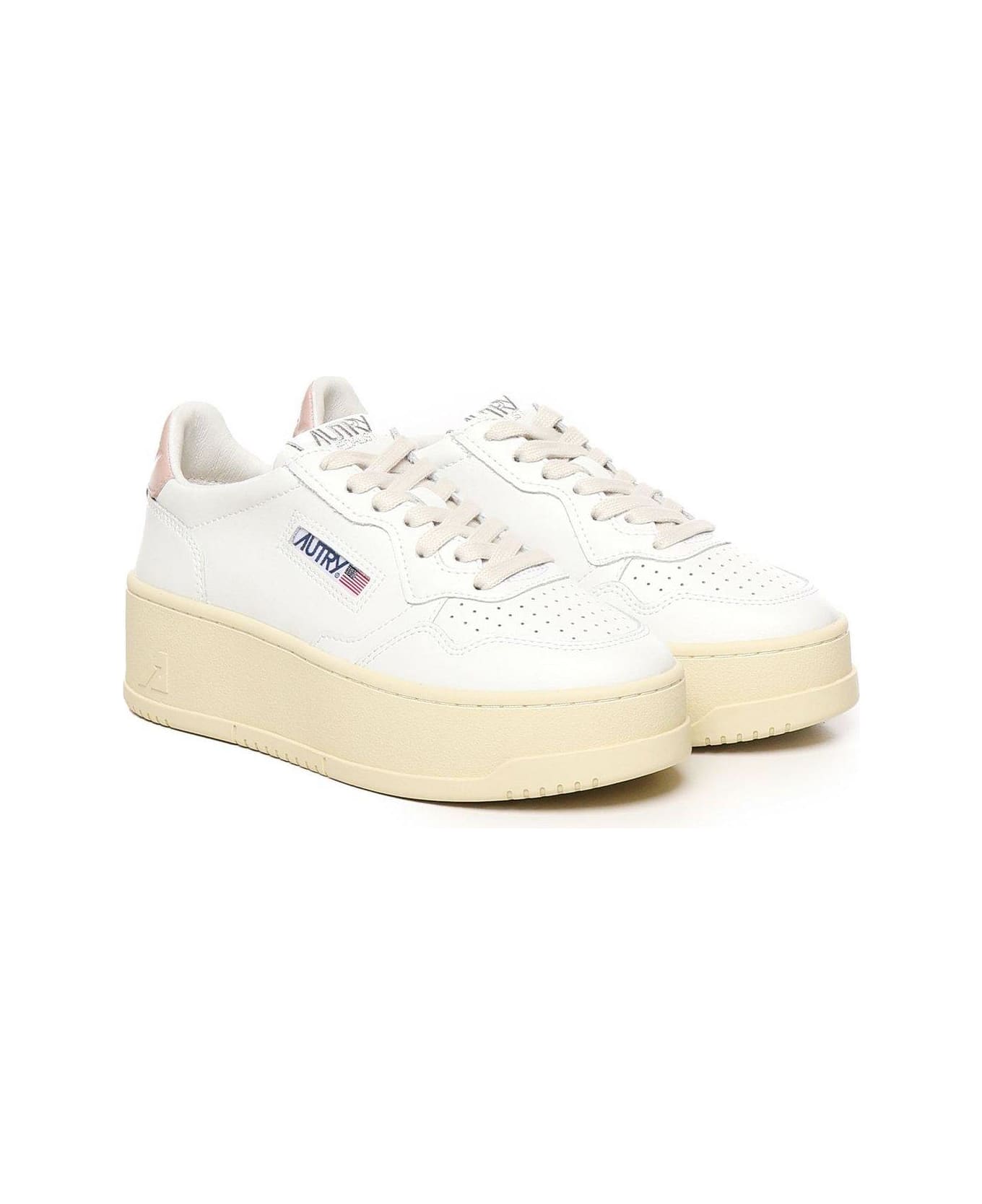 Autry Medalist Logo Embroidered Platform Sneakers - Pink