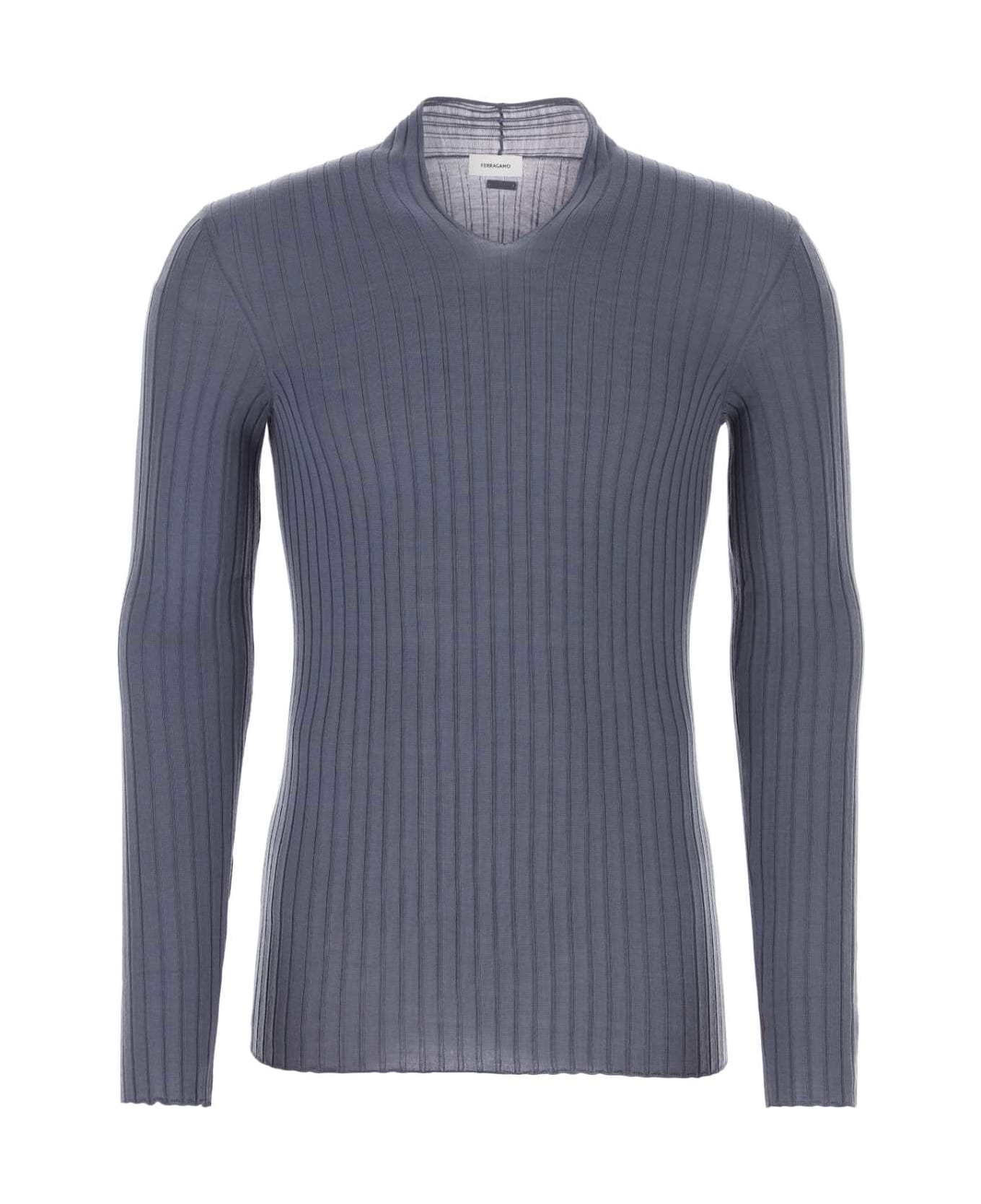 Ferragamo Graphite Virgin Wool Sweater - GRAPHITE