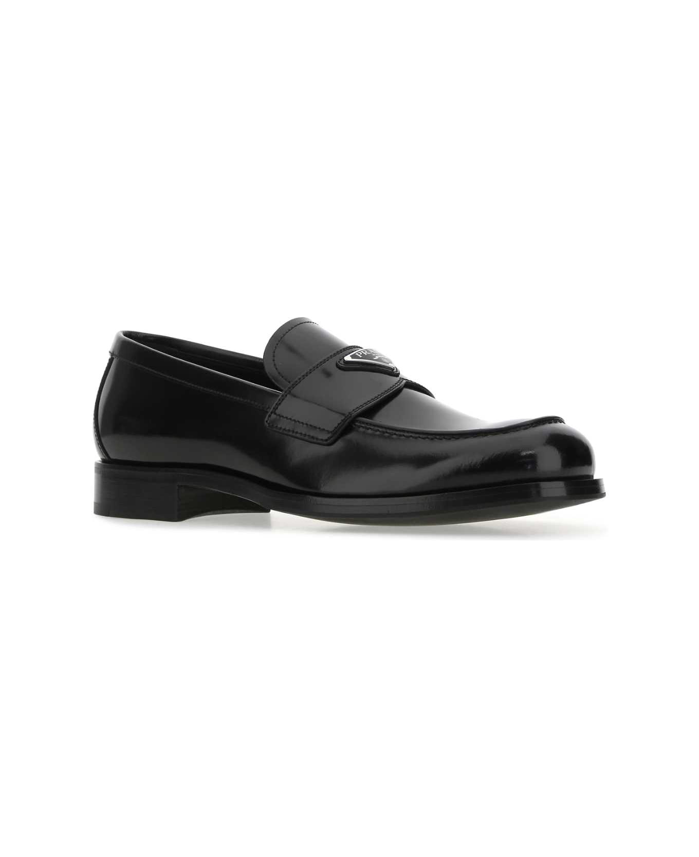 Prada Black Leather Loafers - F0002