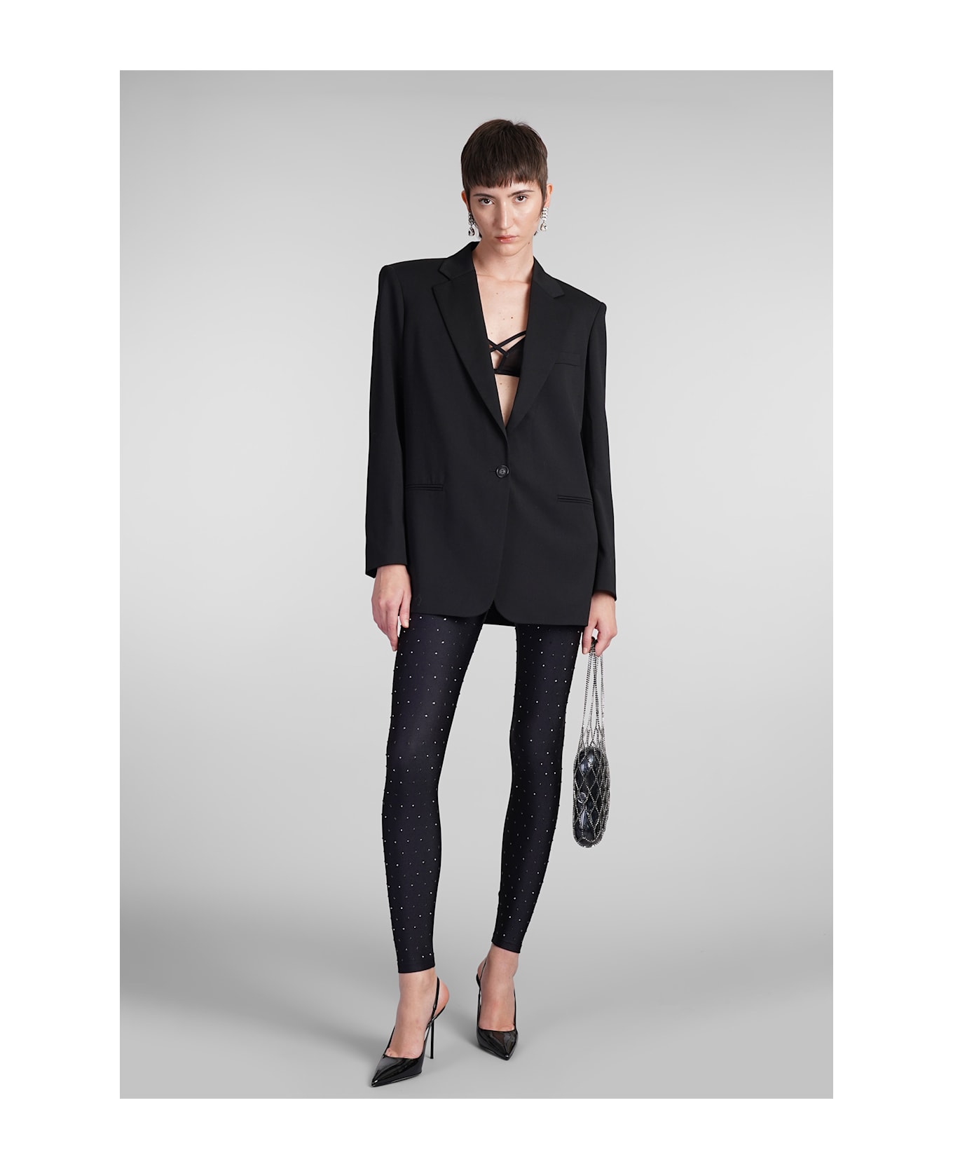 The Andamane Guia Blazer In Black Polyester - black