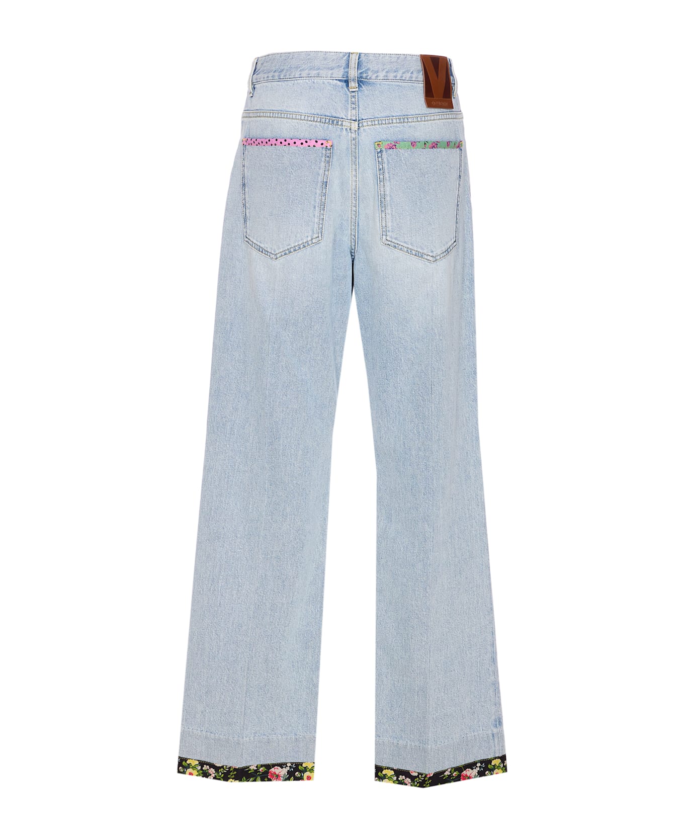 Valentino Garavani Embroidered Denim Pants - Blue