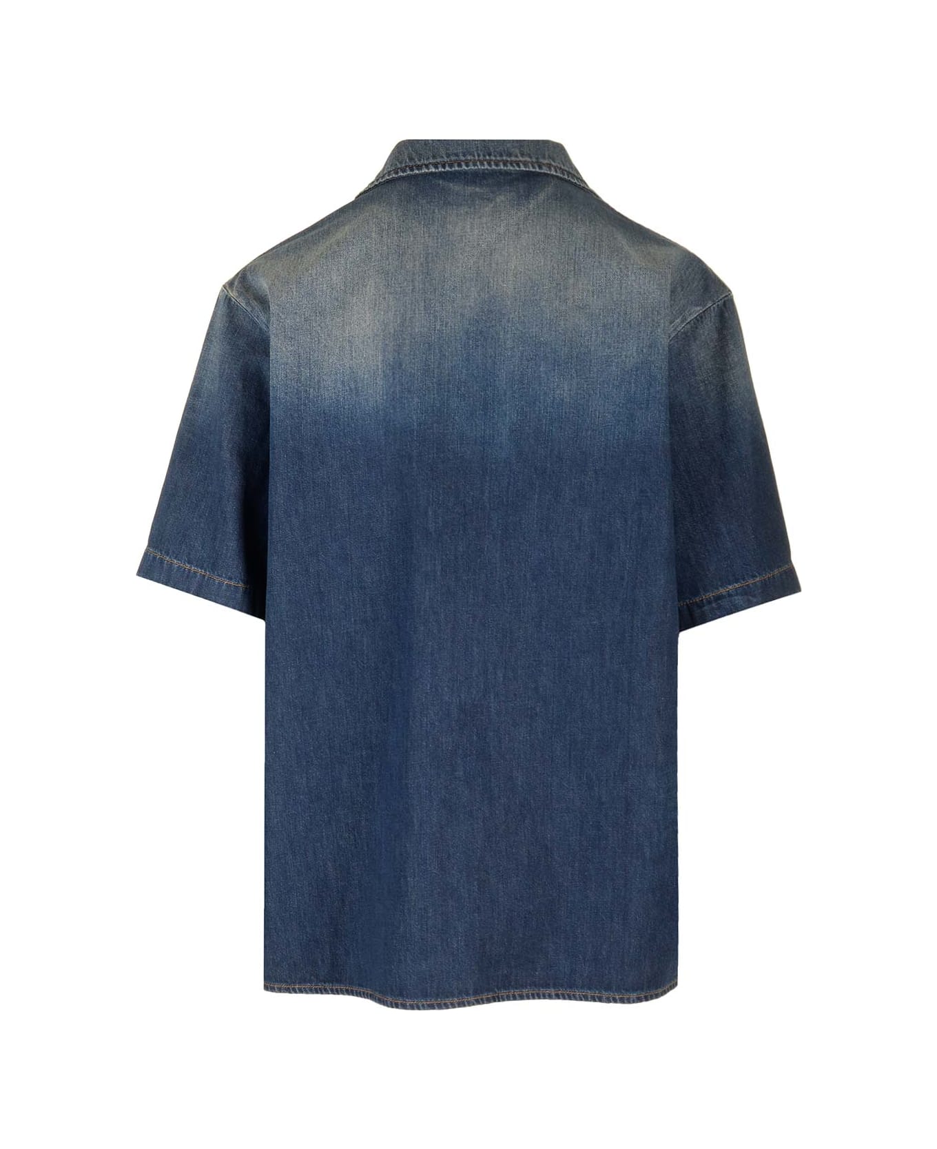 Valentino Garavani Washed Chambray Bowling Shirt - Blue